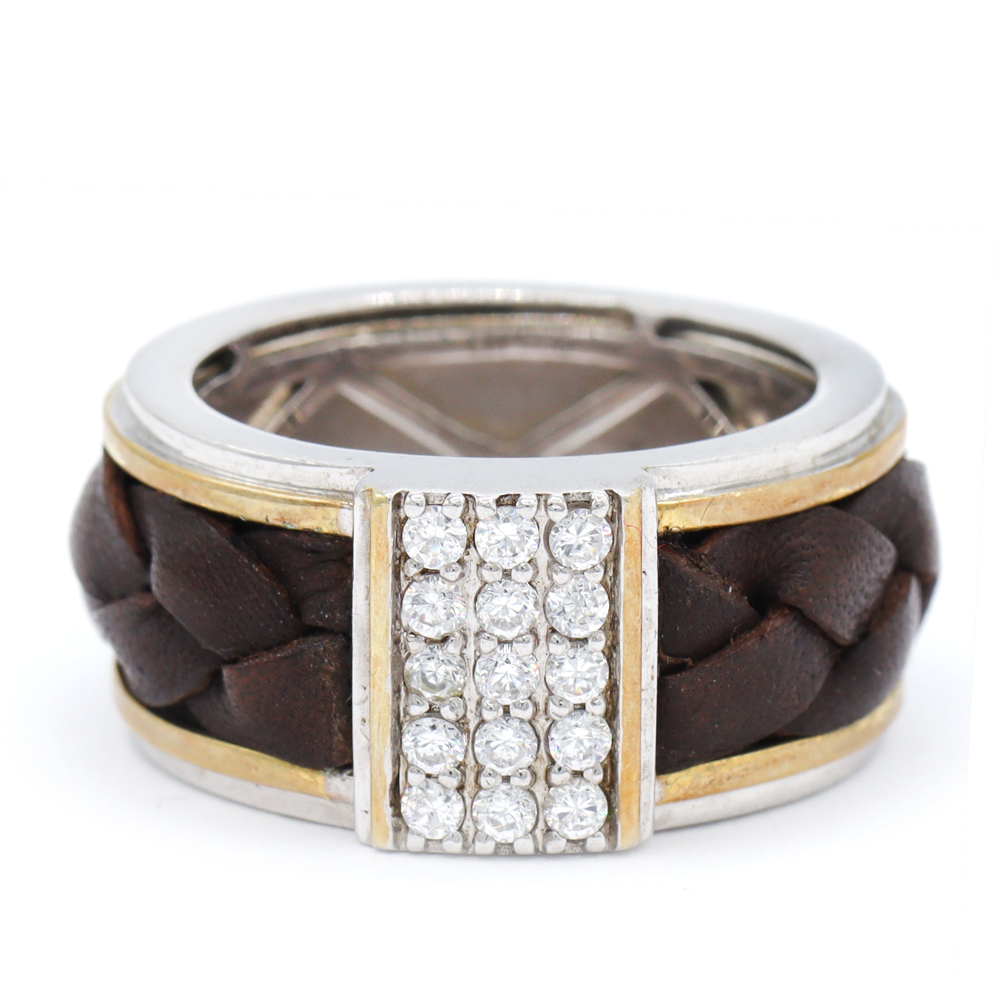 Bague Signity en argent sterling avec oxydes de zirconium ronds et baguettes - NE PEUT PAS ÊTRE REDIMENSIONNÉE.