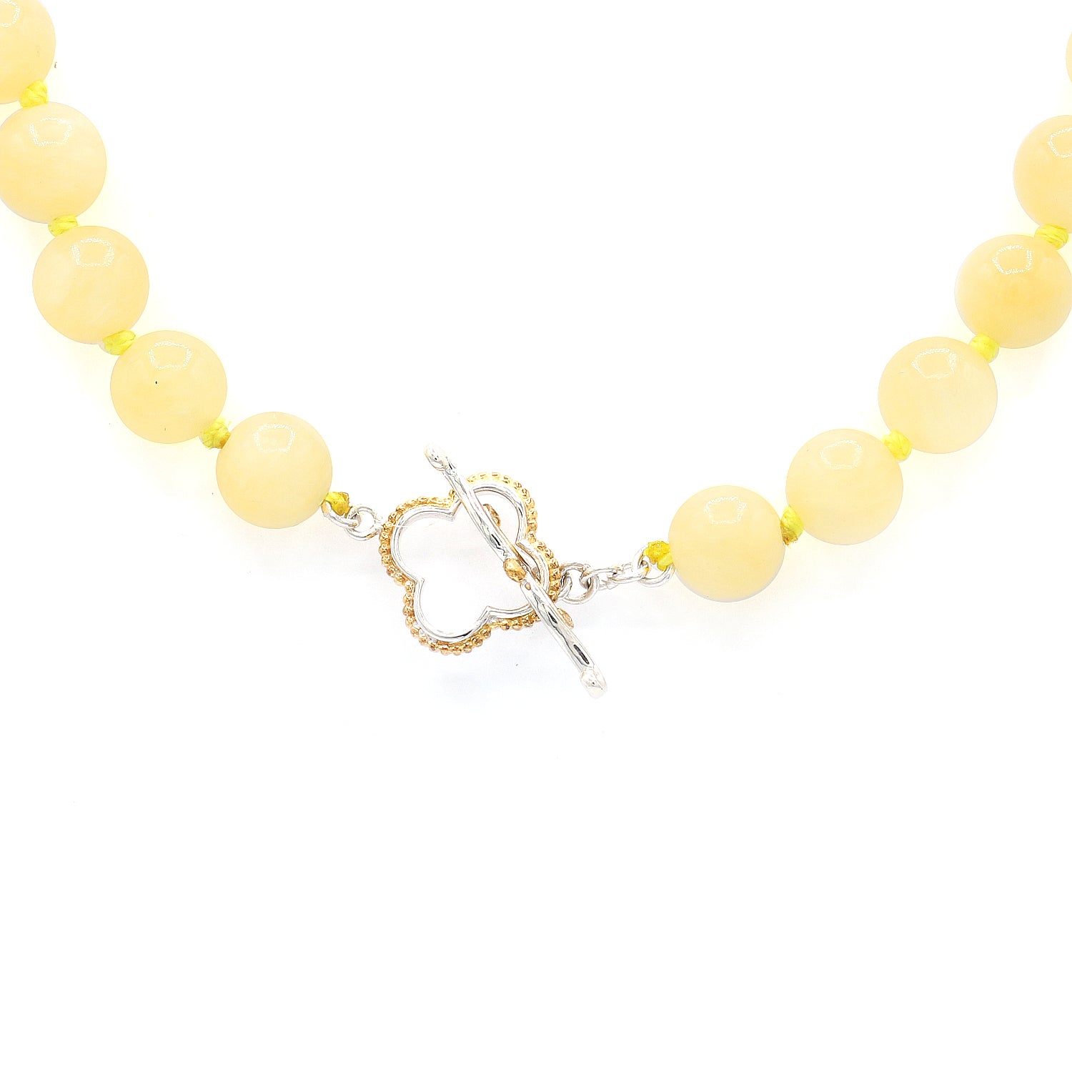 Gems en Vogue Yellow Aragonite Bead Toggle Necklace