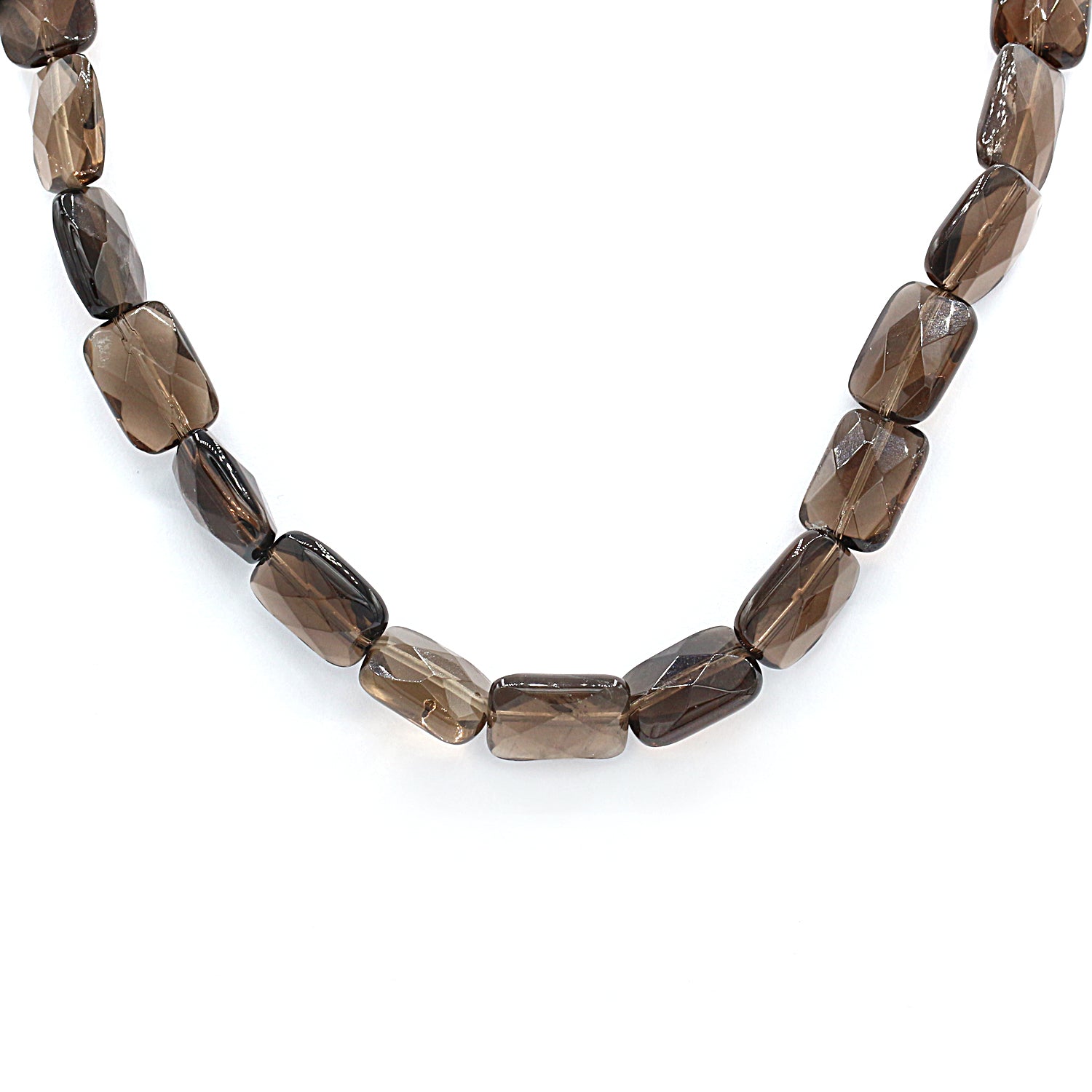 Gems en Vogue Smoky Quartz Bead Toggle Necklace