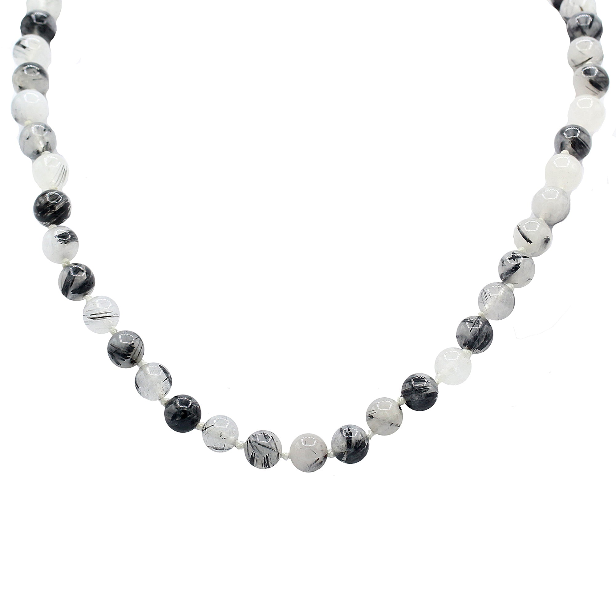 Gems en Vogue 24K Palladium Silver Rutilated Quartz Bead Toggle Necklace