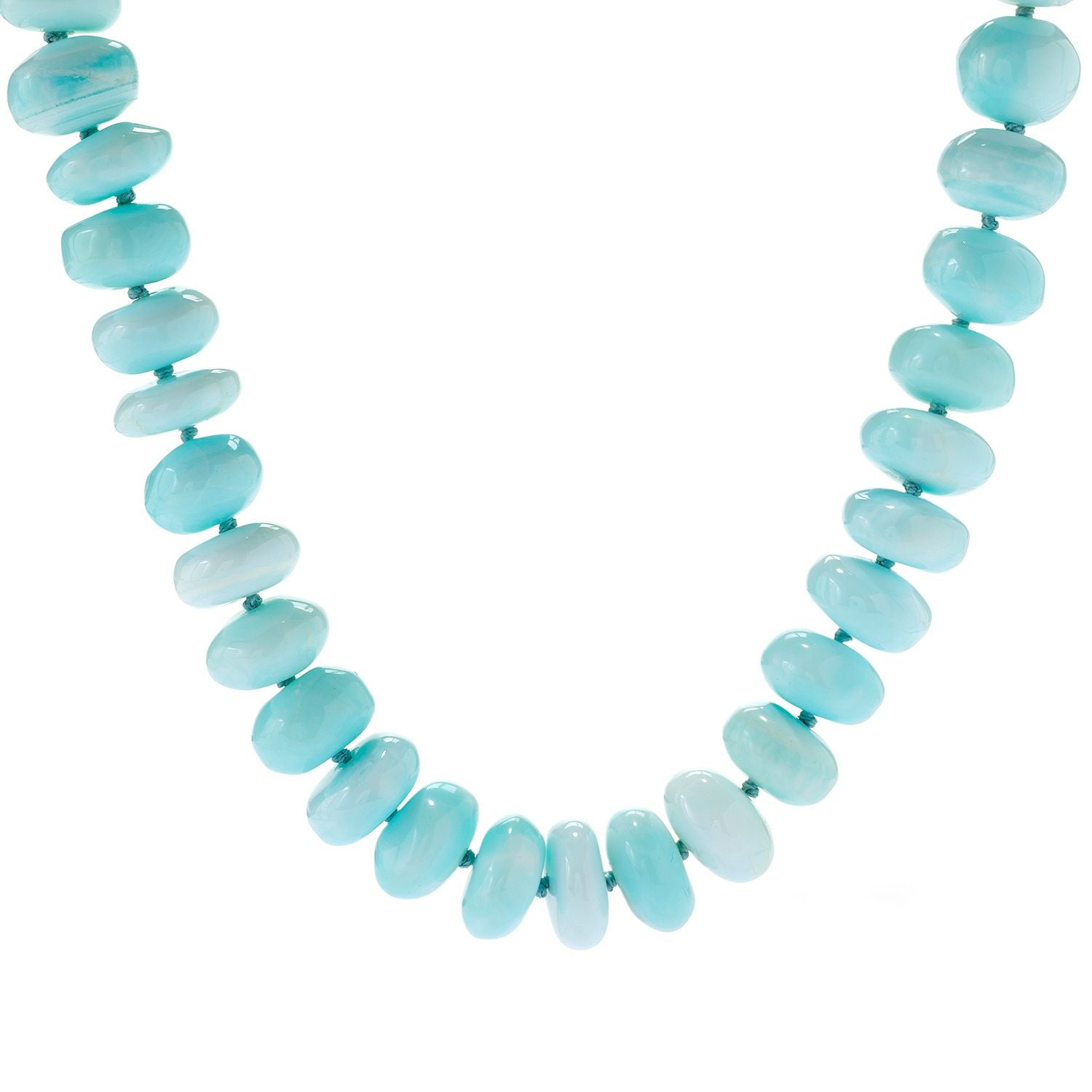 Gems en Vogue Blue Opal Bead Toggle Necklace