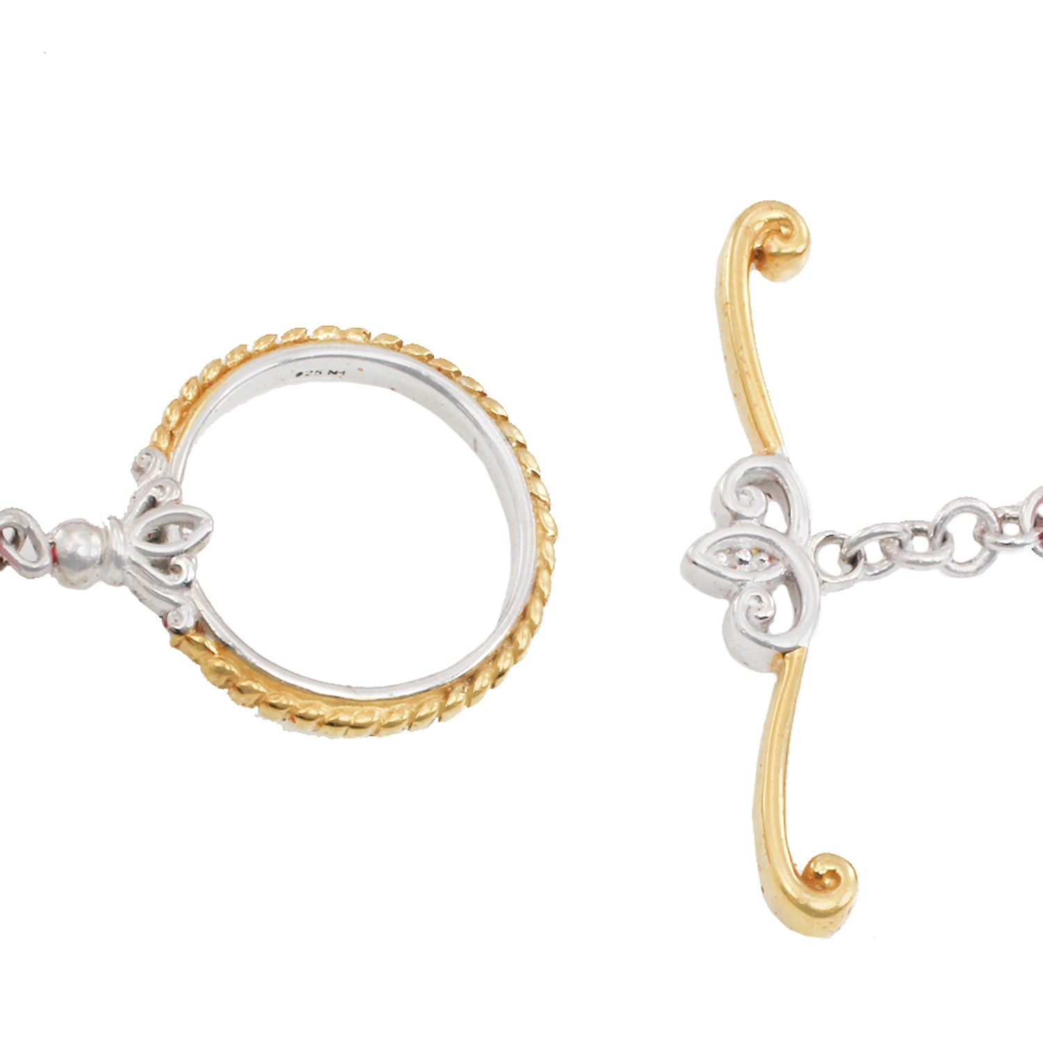 Gems en Vogue Graduated White Coral Bead Toggle Necklace