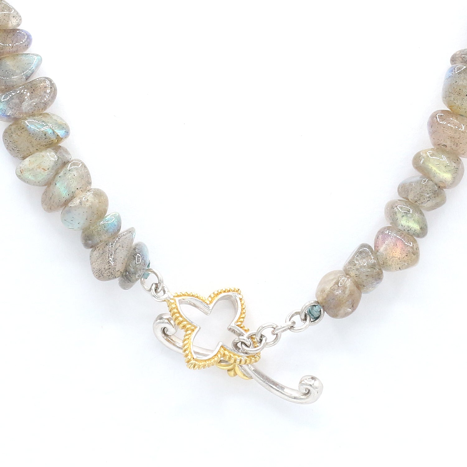 Gems en Vogue Labradorite Bead Toggle Necklace