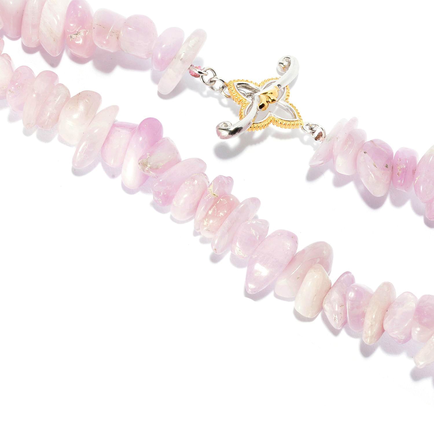 Gems en Vogue Kunzite Chip Toggle Necklace