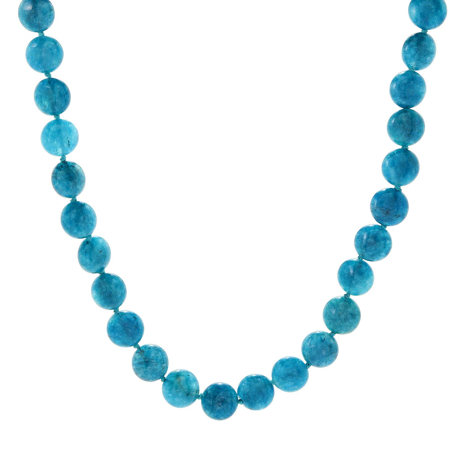 Gems en Vogue Flat Apatite Bead Toggle Necklace