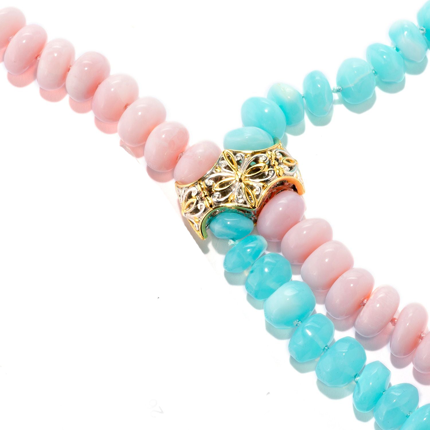 Gems en Vogue Pink & Blue Opal Bead Necklace