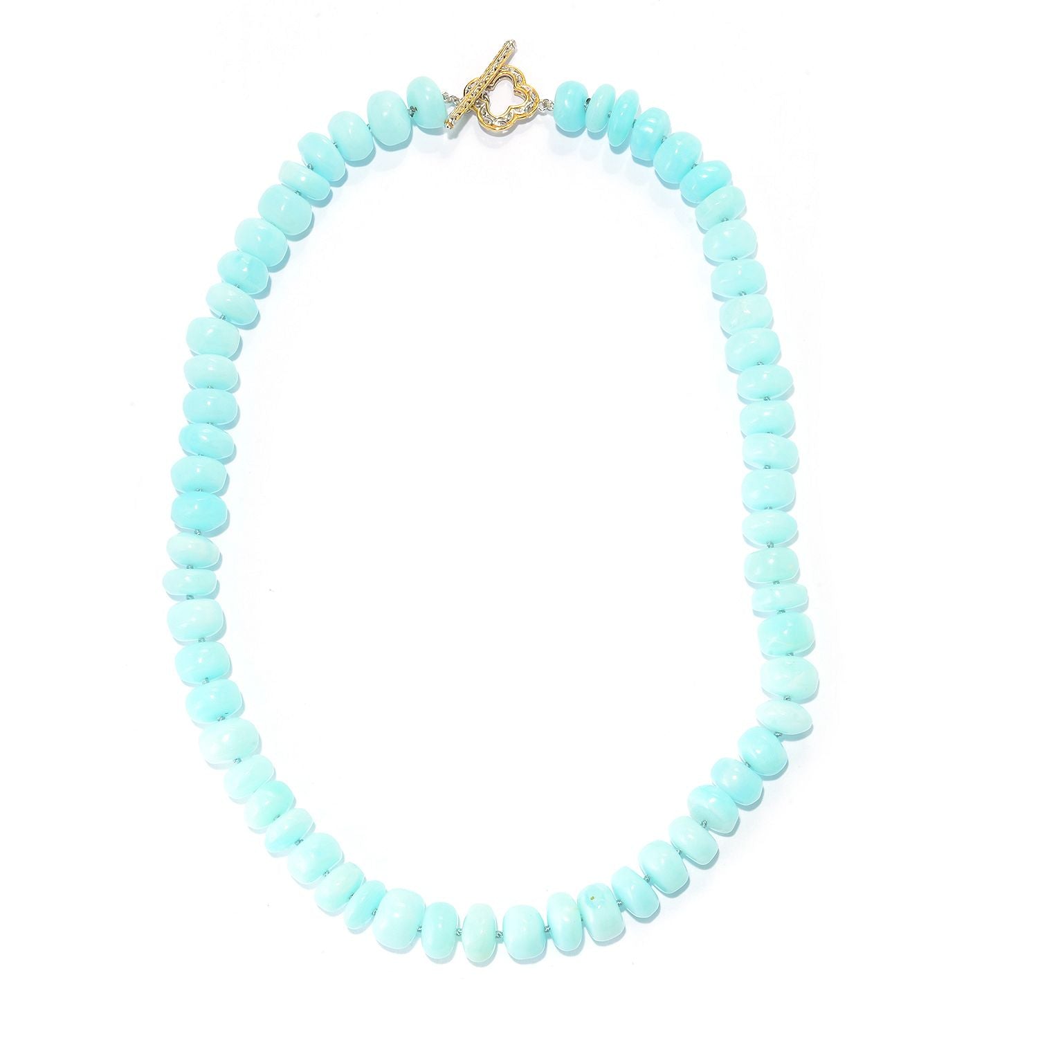 Gems en Vogue Choice of Pink or Blue Opal Bead Toggle Necklace