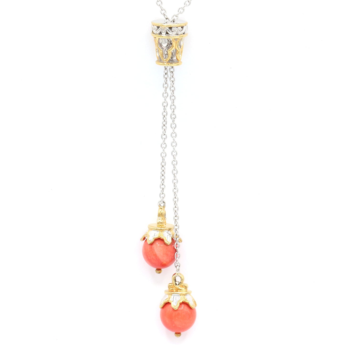 Gems en Vogue Choice of Coral Bead Bolo Necklace