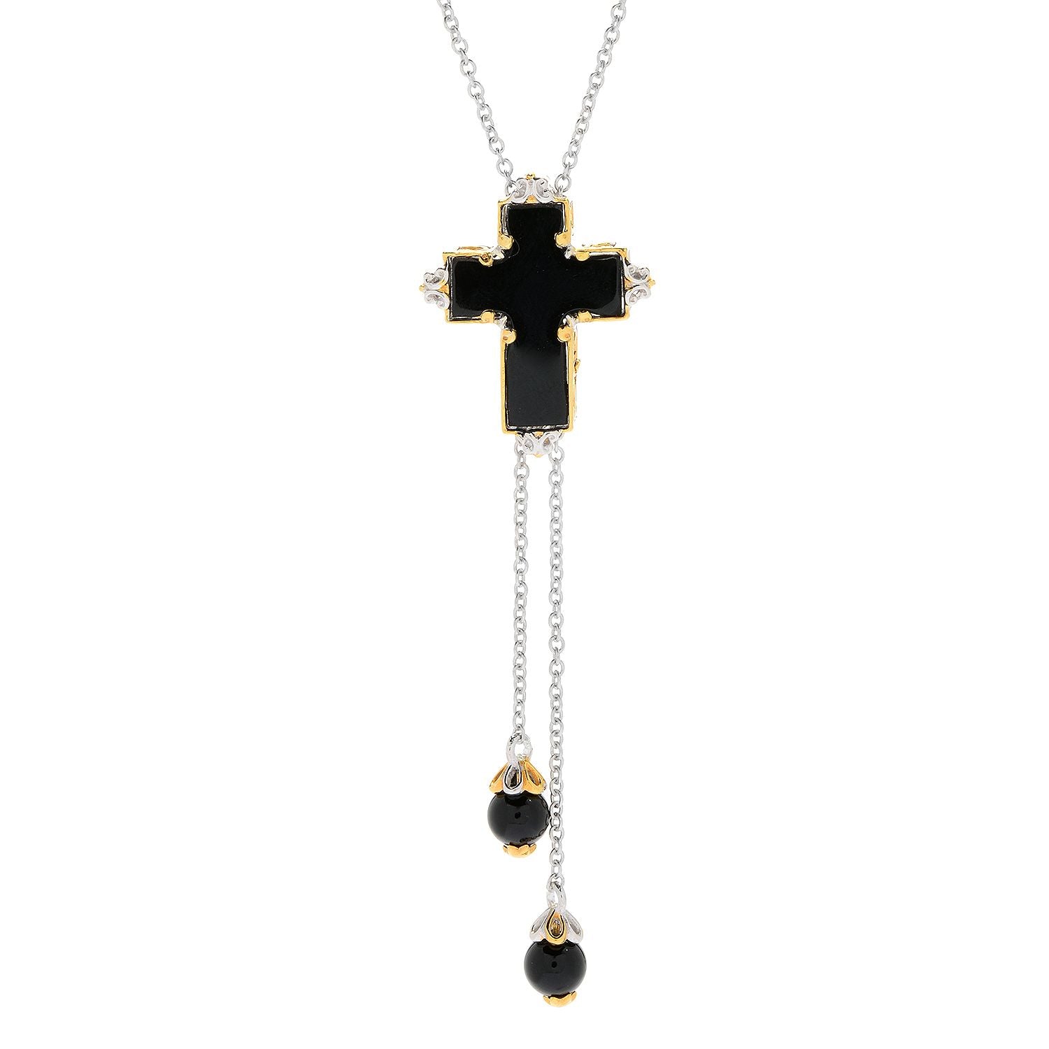 Gems en Vogue Choice of Gemstones Cross/Star Bolo Necklace