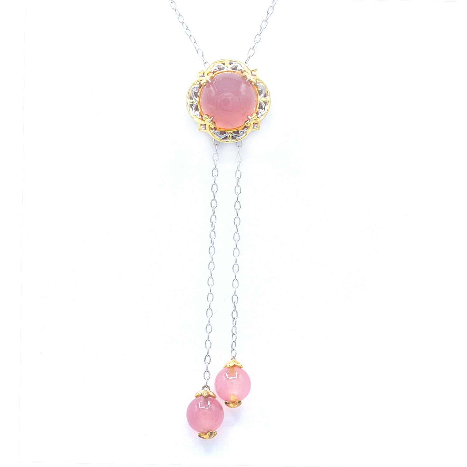 Gems en Vogue Chalcedony Adjustable Bolo Necklace