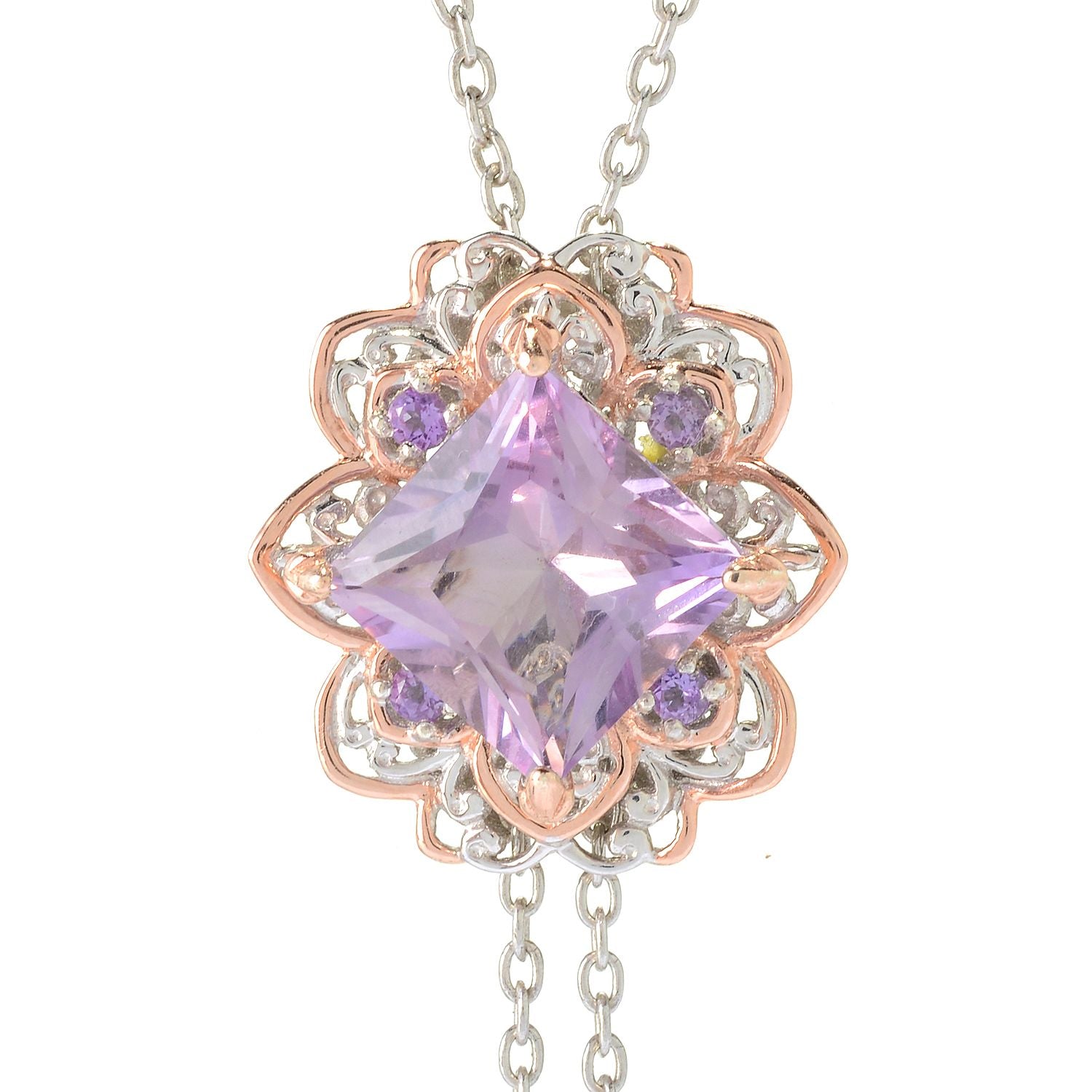 Gems en Vogue 4.68ctw Pink Amethyst Bolo Necklace