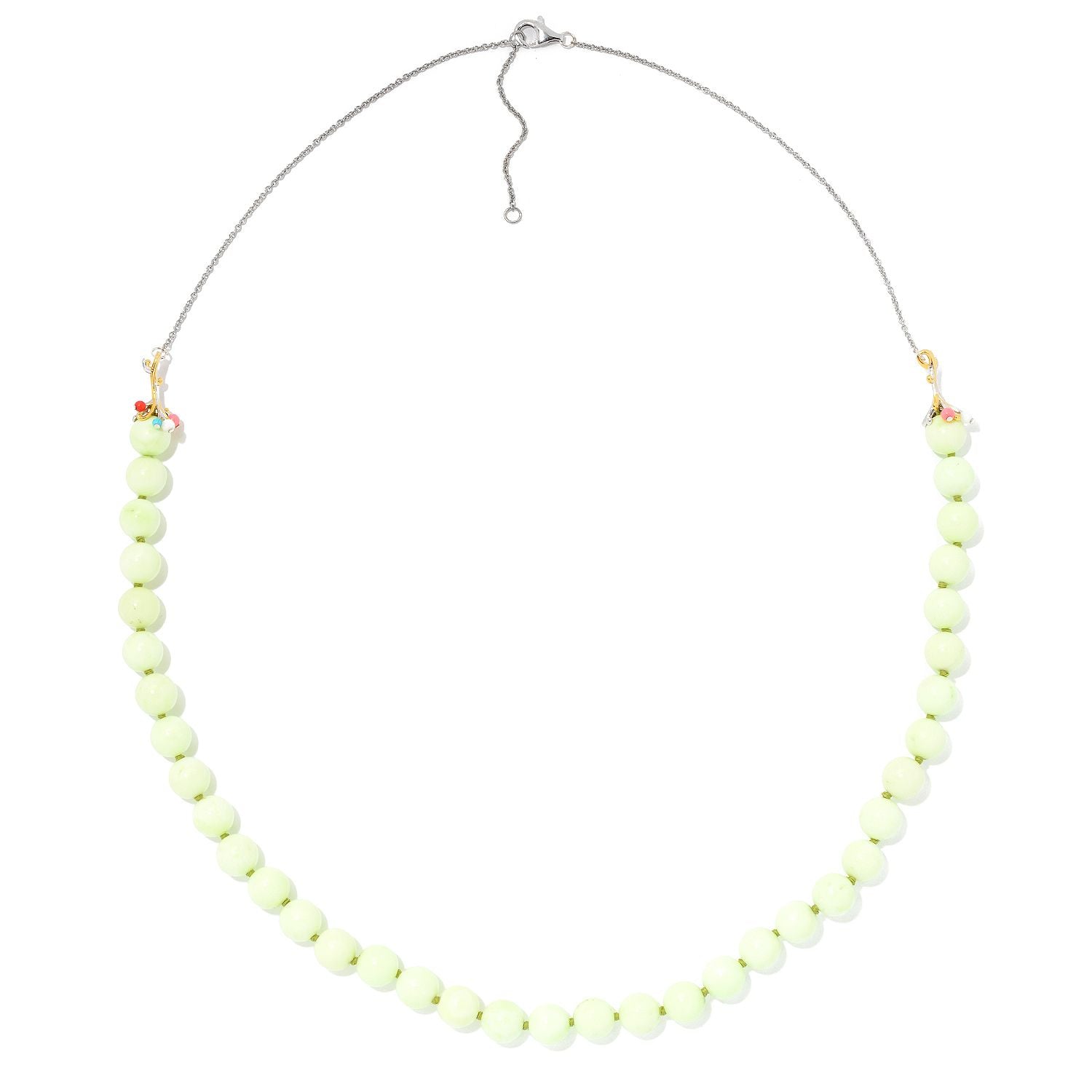 Gems en Vogue 24K Palladium Silver Lemon Chrysoprase & Multi Gemstones Bead Necklace