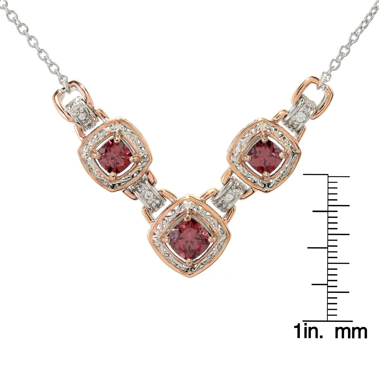 Gems en Vogue 2.99ctw Rose & White Zircon Necklace