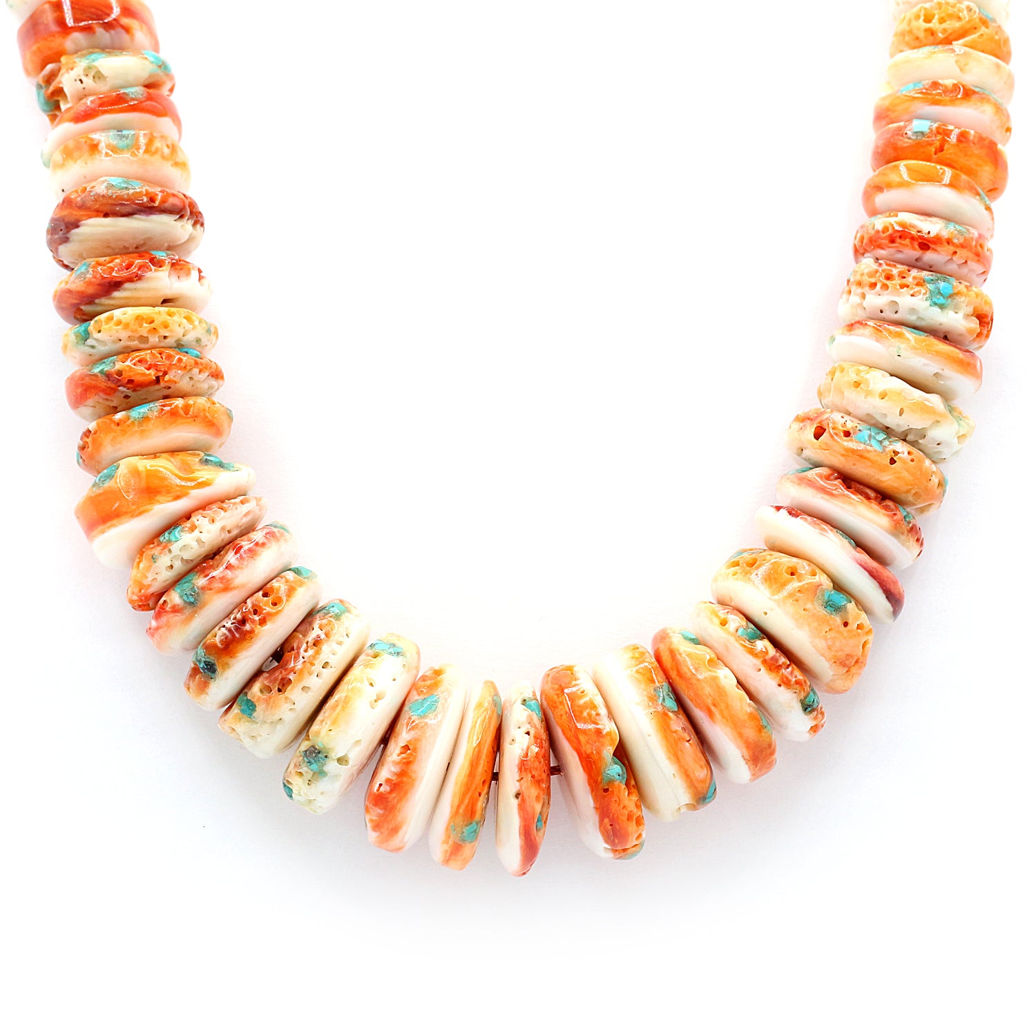 Gems en Vogue Graduating Spiny Oyster Turquoise Necklace