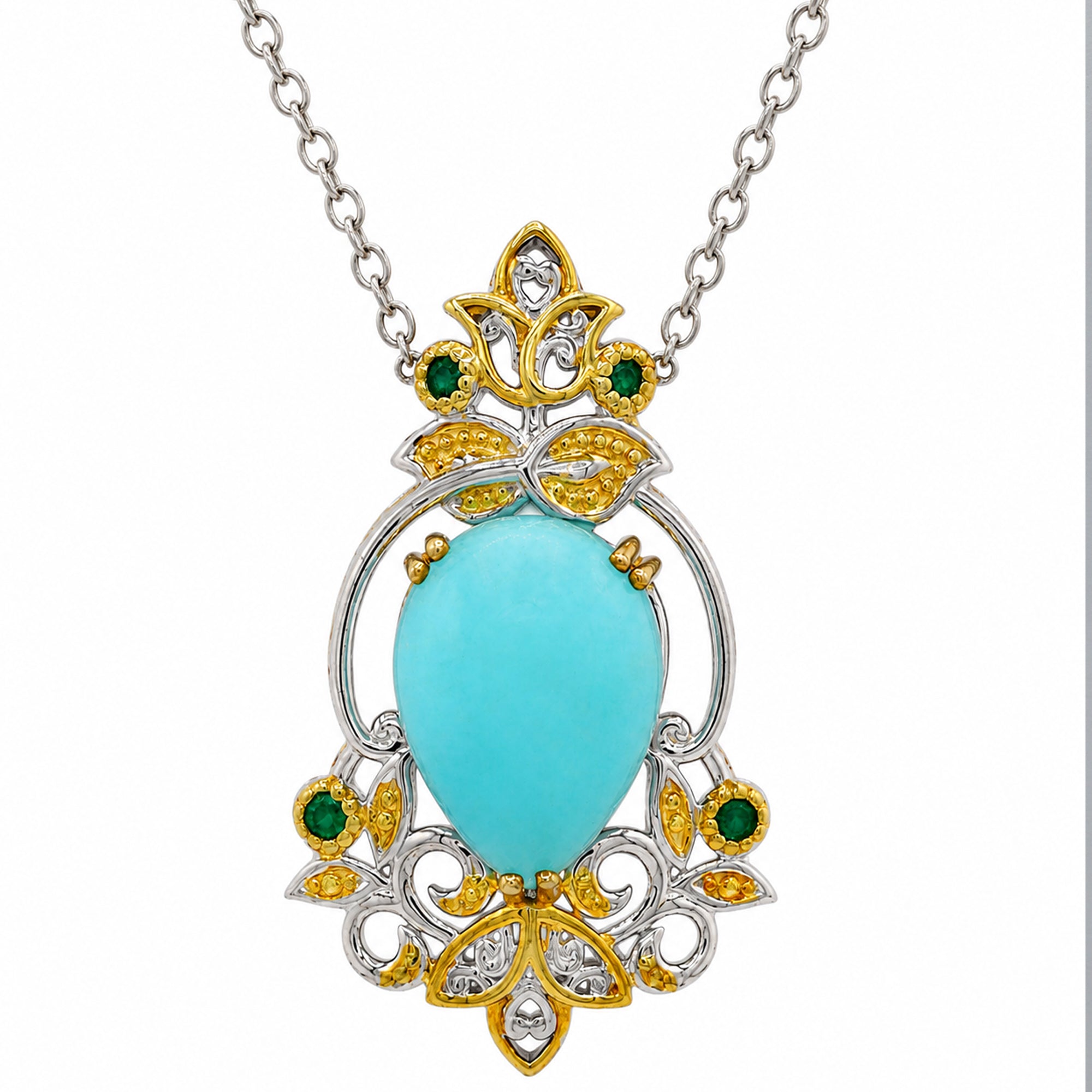 Gems en Vogue Collier Amazonite et Zircon Blanc