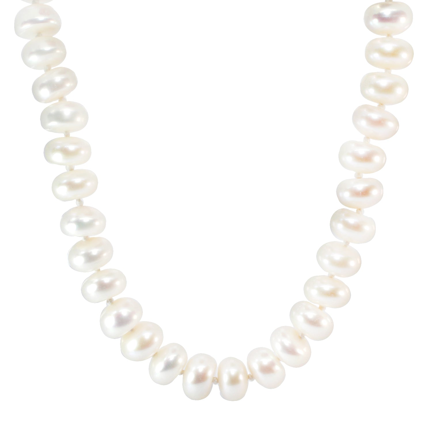 Gems en Vogue 10-11mm Button Pearl Bead Necklace & Bracelet