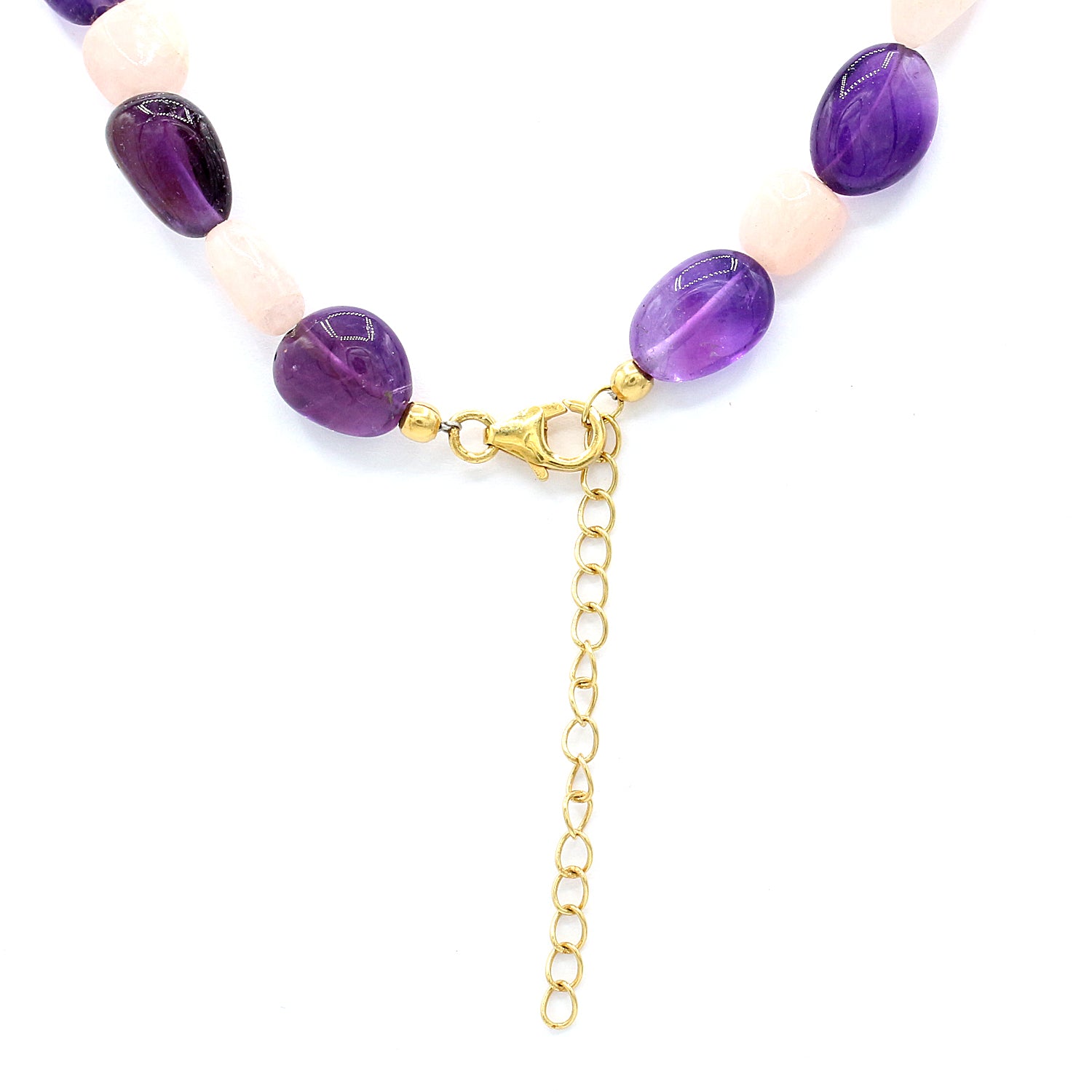 Gems en Vogue Tumbled Bead Amethyst & Morganite Necklace