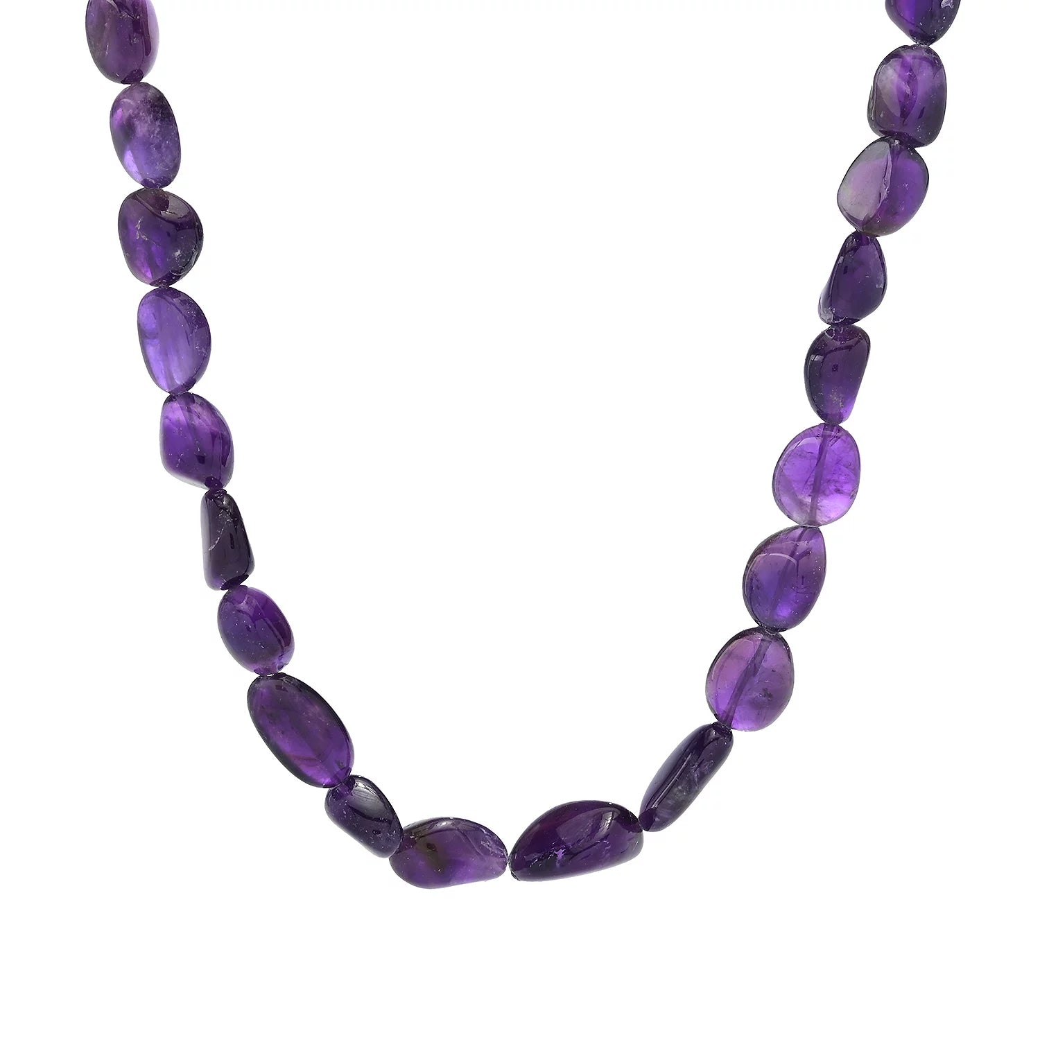 Gems en Vogue Tumbled Bead Amethyst Necklace