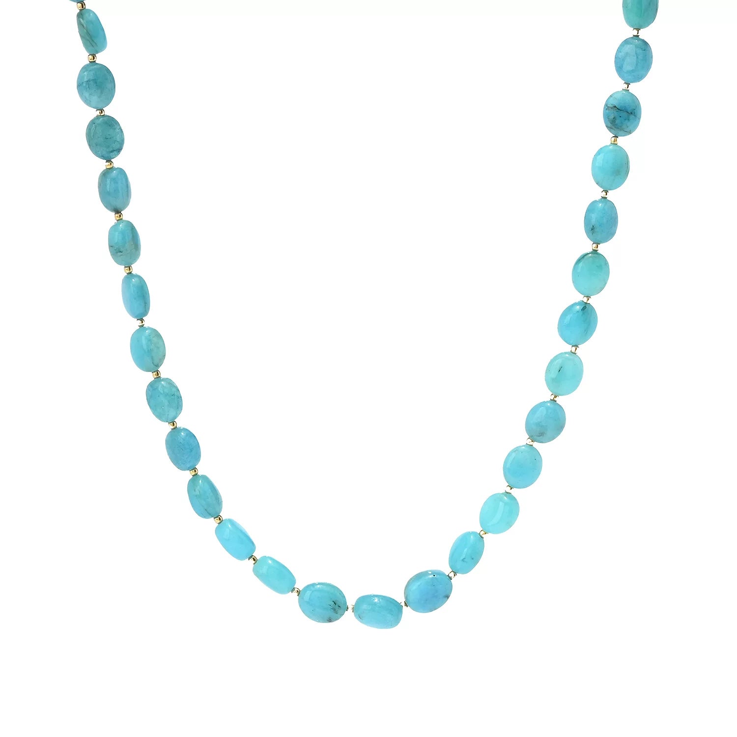 Gems en Vogue Tumbled Bead Aquamarine Necklace