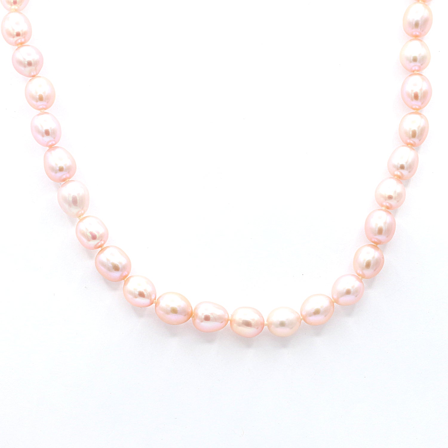 Gems en Vogue Choice of Peach or Lavender Rice Pearl Necklace