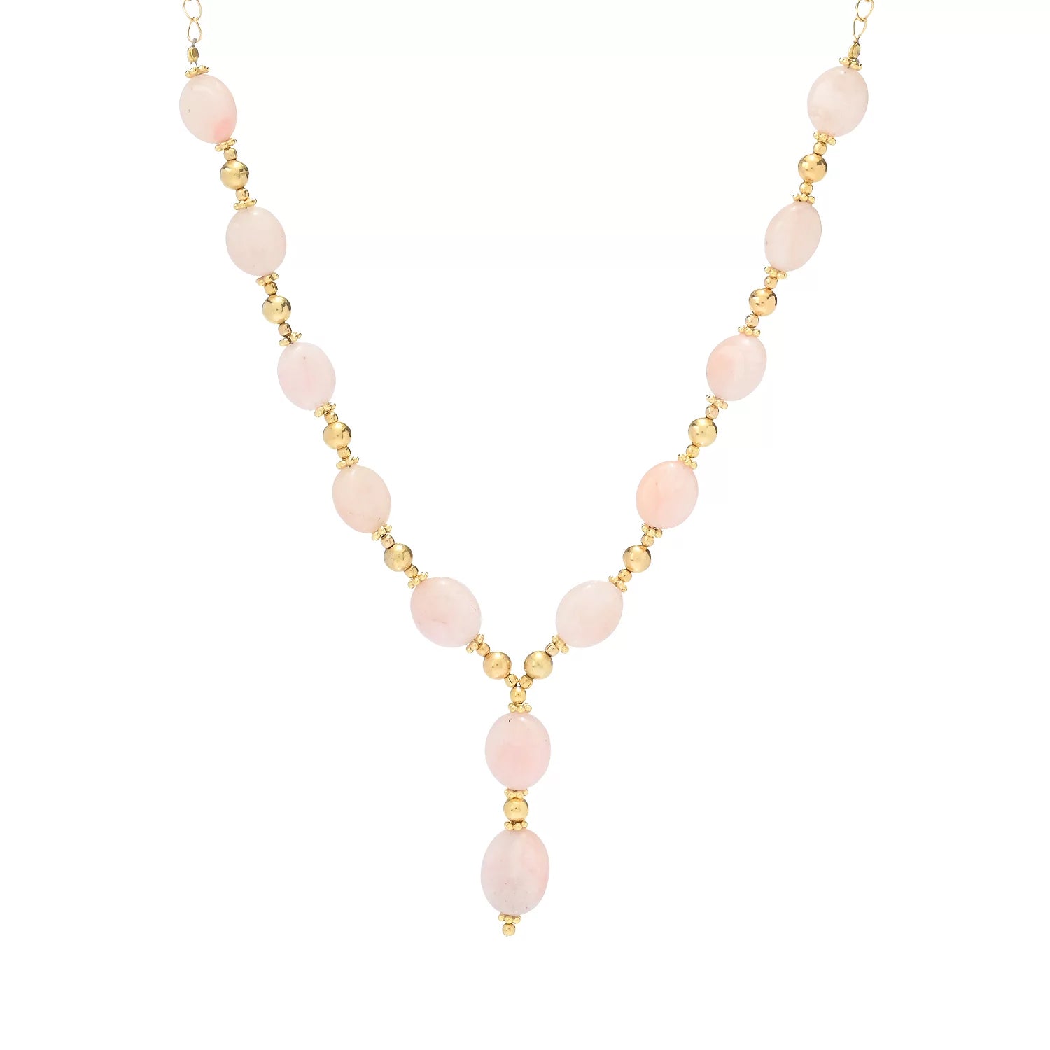 Gems en Vogue Tumbled Bead Morganite Y Necklace
