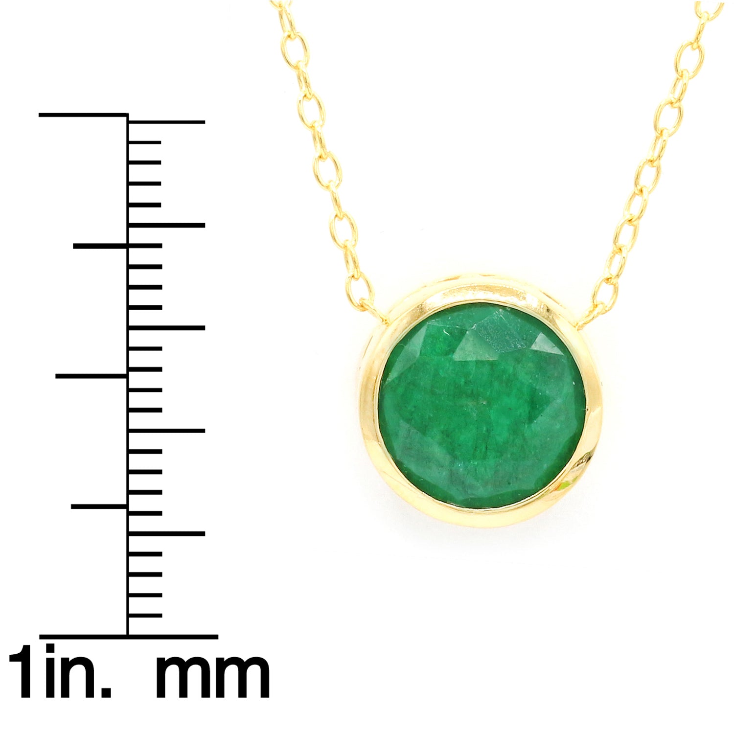 Gems en Vogue Collier en argent palladium 24 carats orné de 4,85 carats d'émeraudes rondes de Zambie