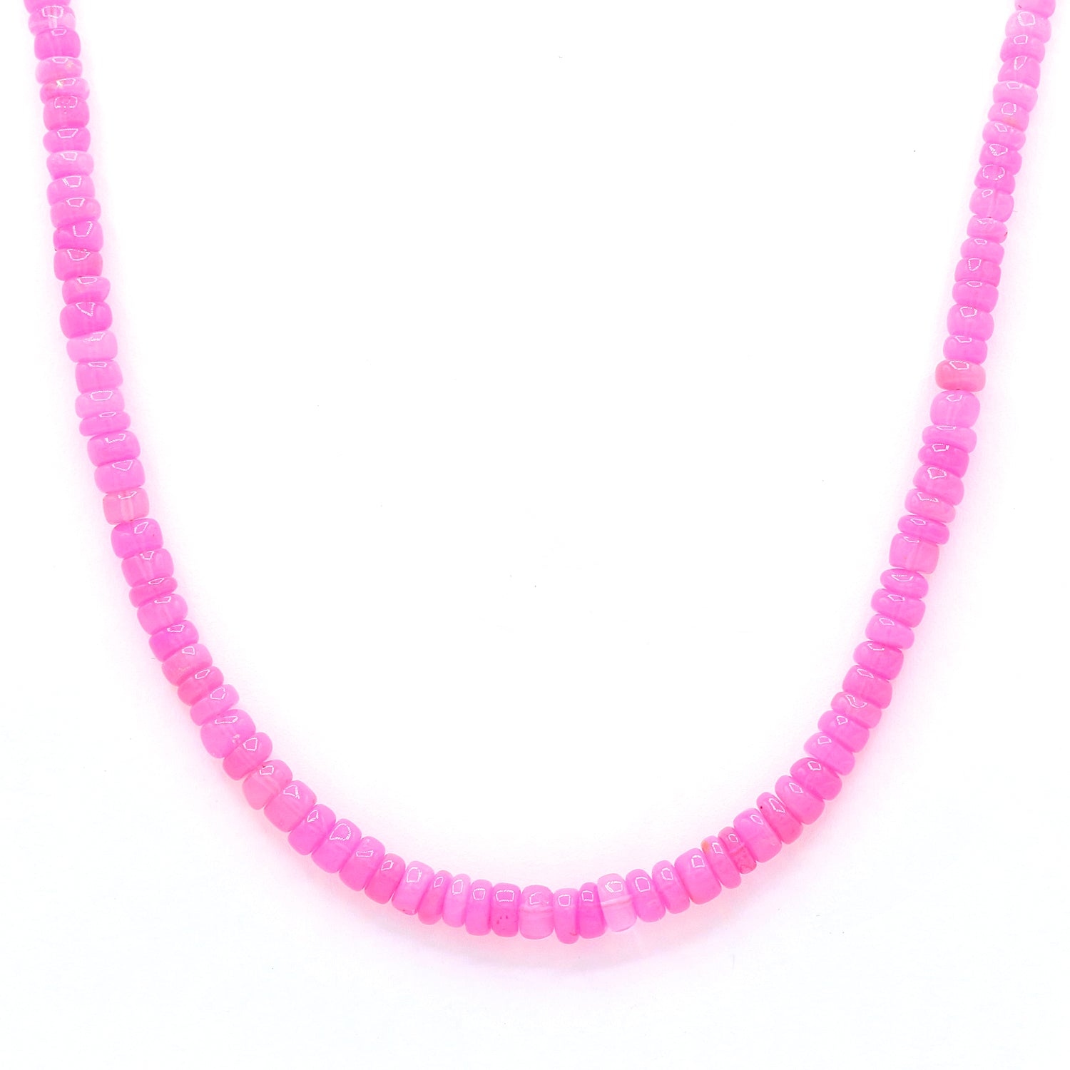 Gems en Vogue Fuchsia Pink Opal Bead Necklace