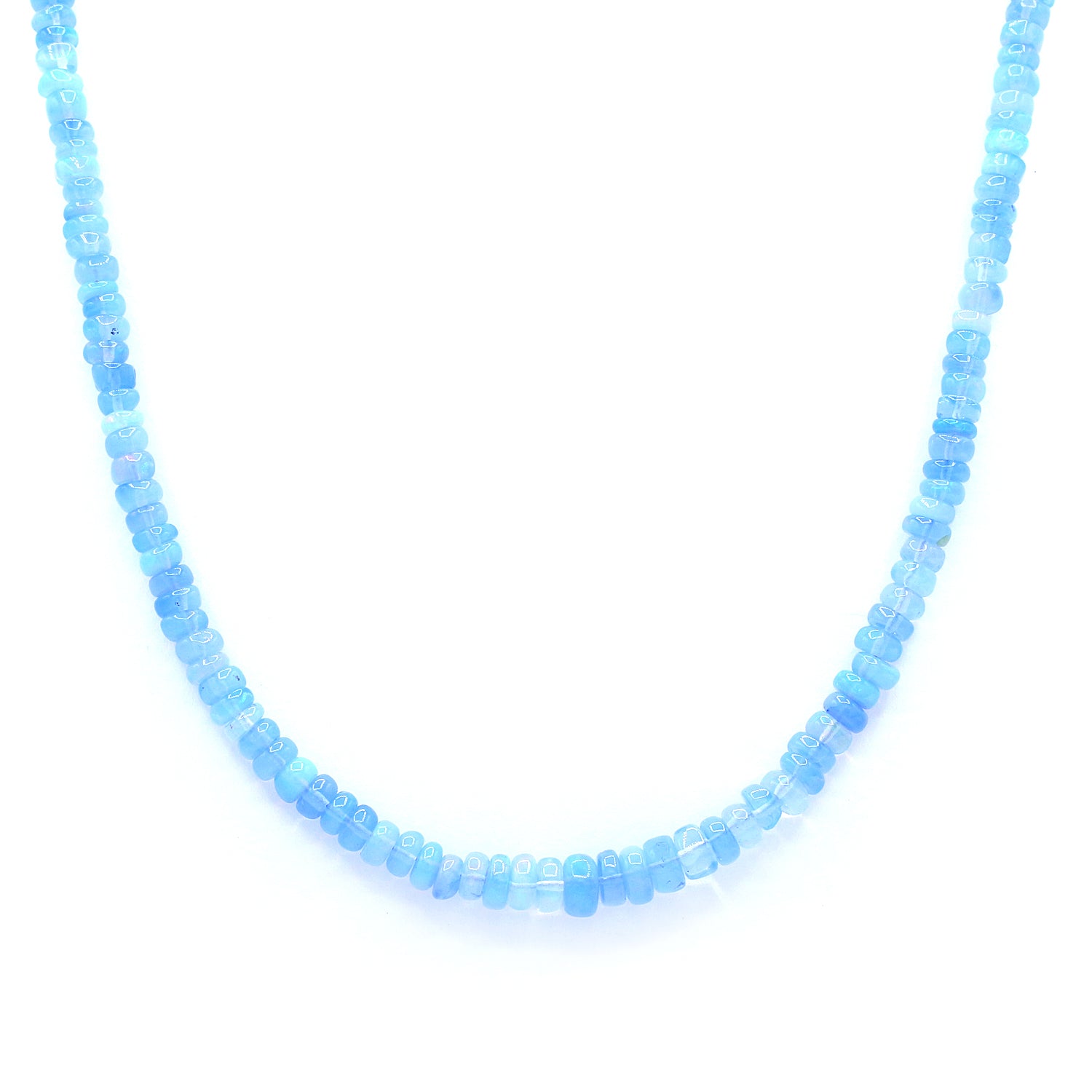 Gems en Vogue Santa Maria Blue Opal Bead Necklace