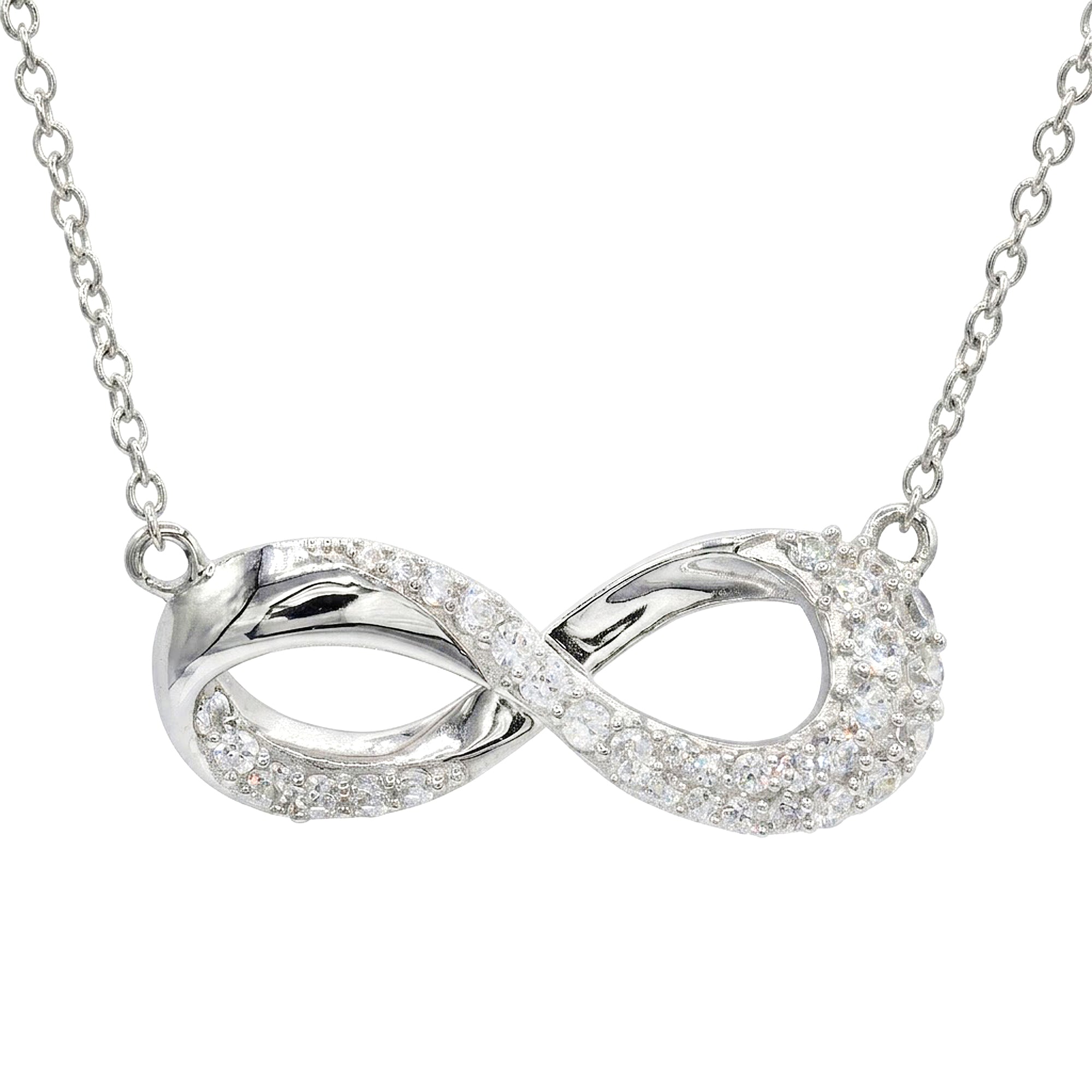 Signity Sterling Silver Cubic Zirconia Infinity Necklace