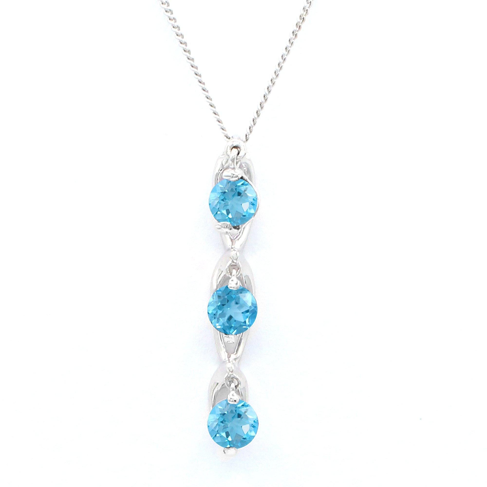 Golden Jewel 14K White Gold 1.02ctw Blue Topaz Pendant