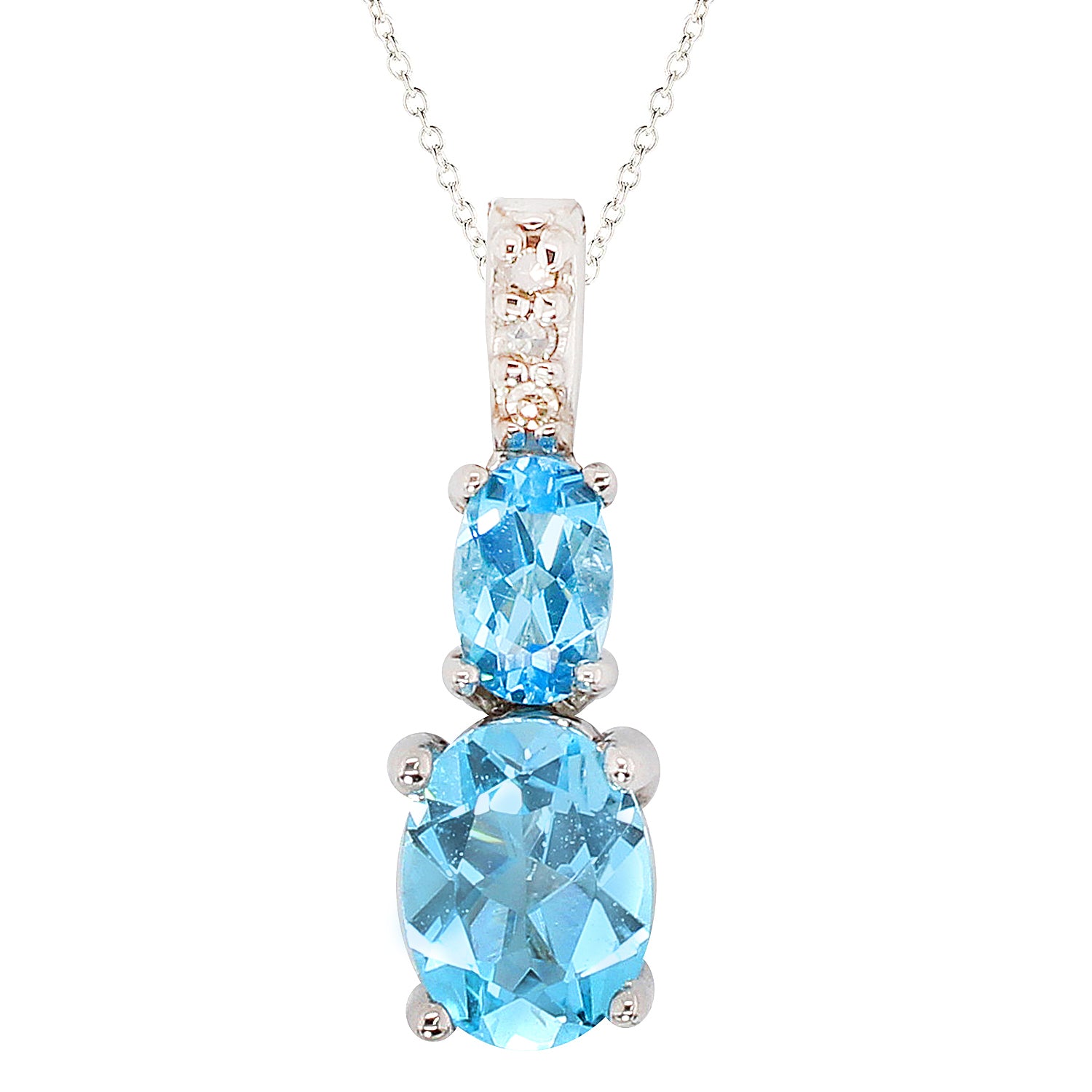 Golden Jewel 10K Gold Choice of Gemstone & Diamond Pendant