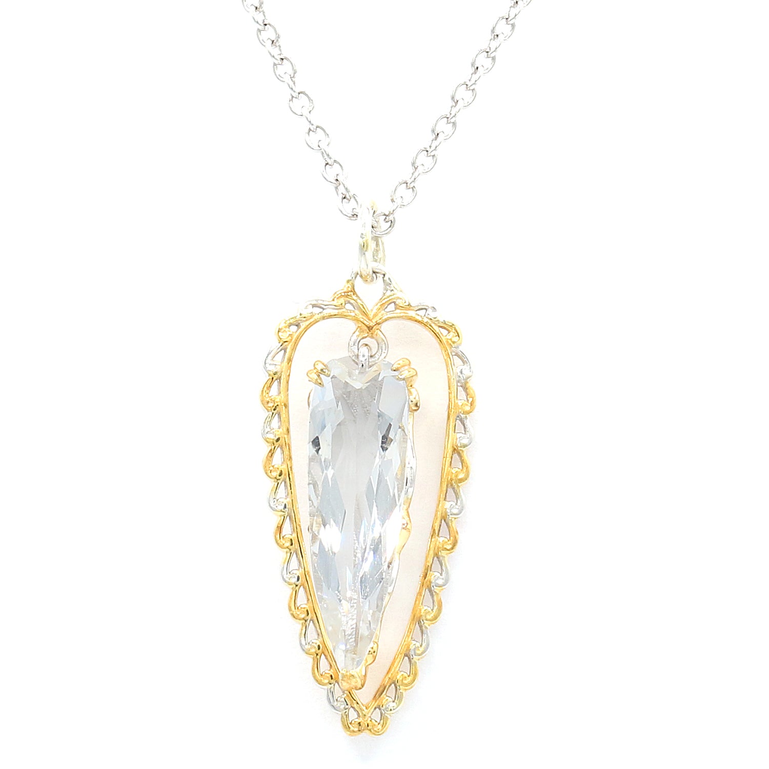 Gems en Vogue 4.90ctw Clear Quartz Pendant