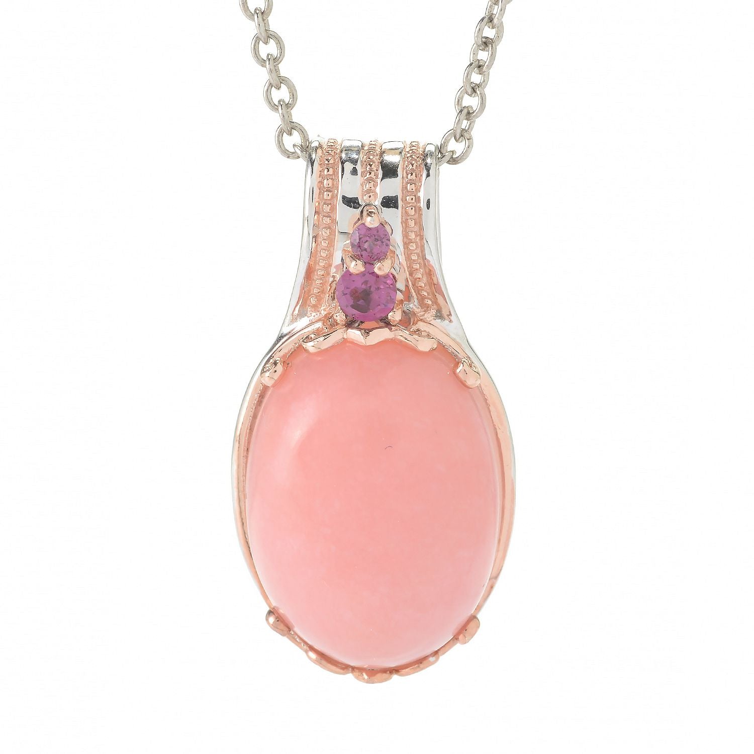 Gems en Vogue Pink Opal & Rhodolite Garnet Pendant