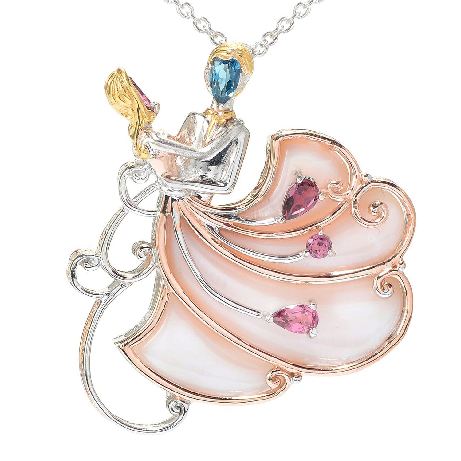 Gems en Vogue Mother-of-Pearl & Gemstone Dancer Pendant