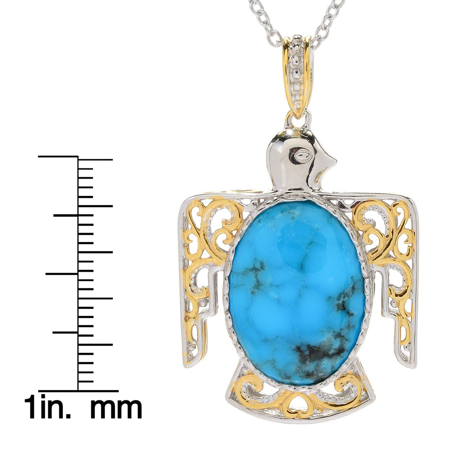 Gems en Vogue Kaolin Turquoise Eagle Pendant