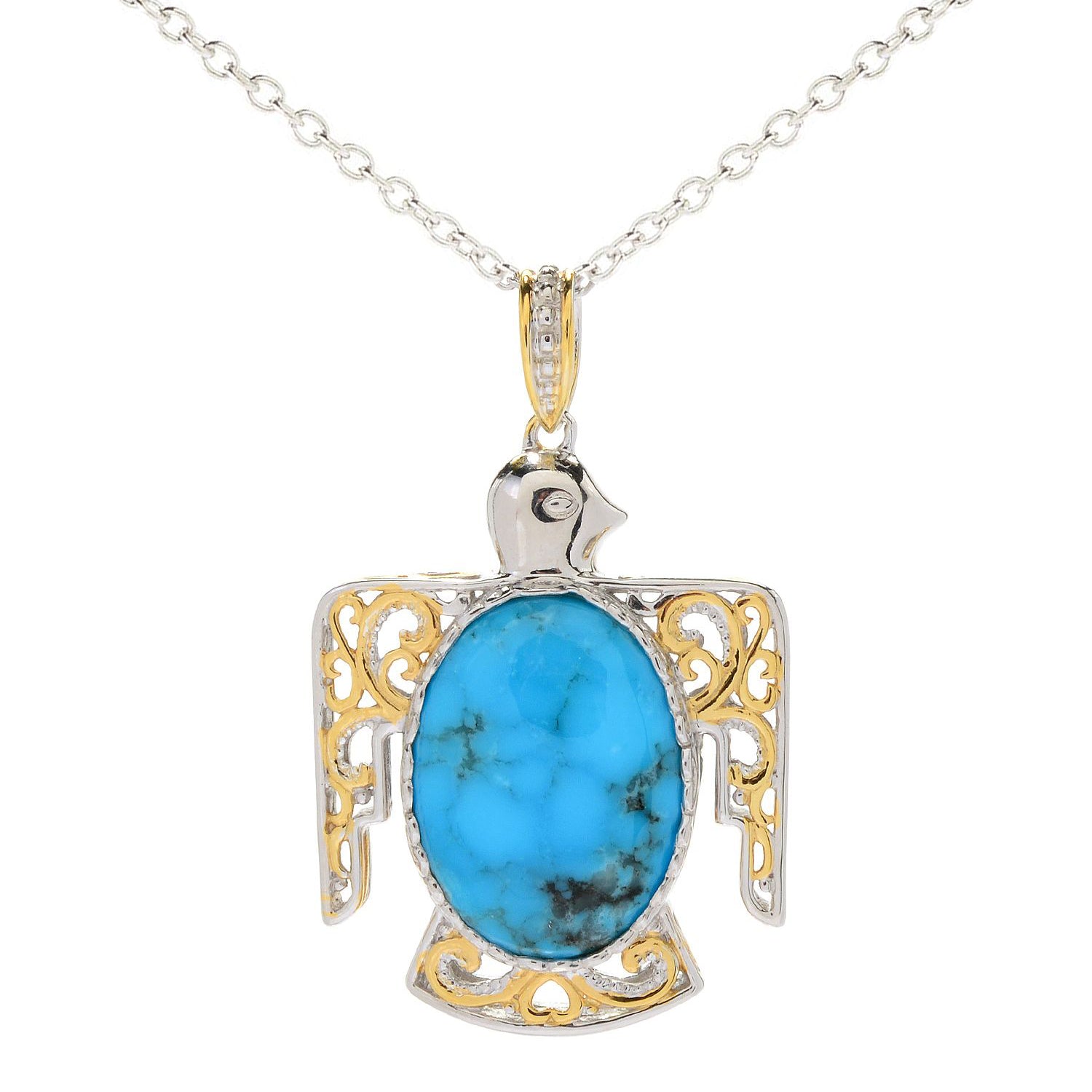 Gems en Vogue Kaolin Turquoise Eagle Pendant
