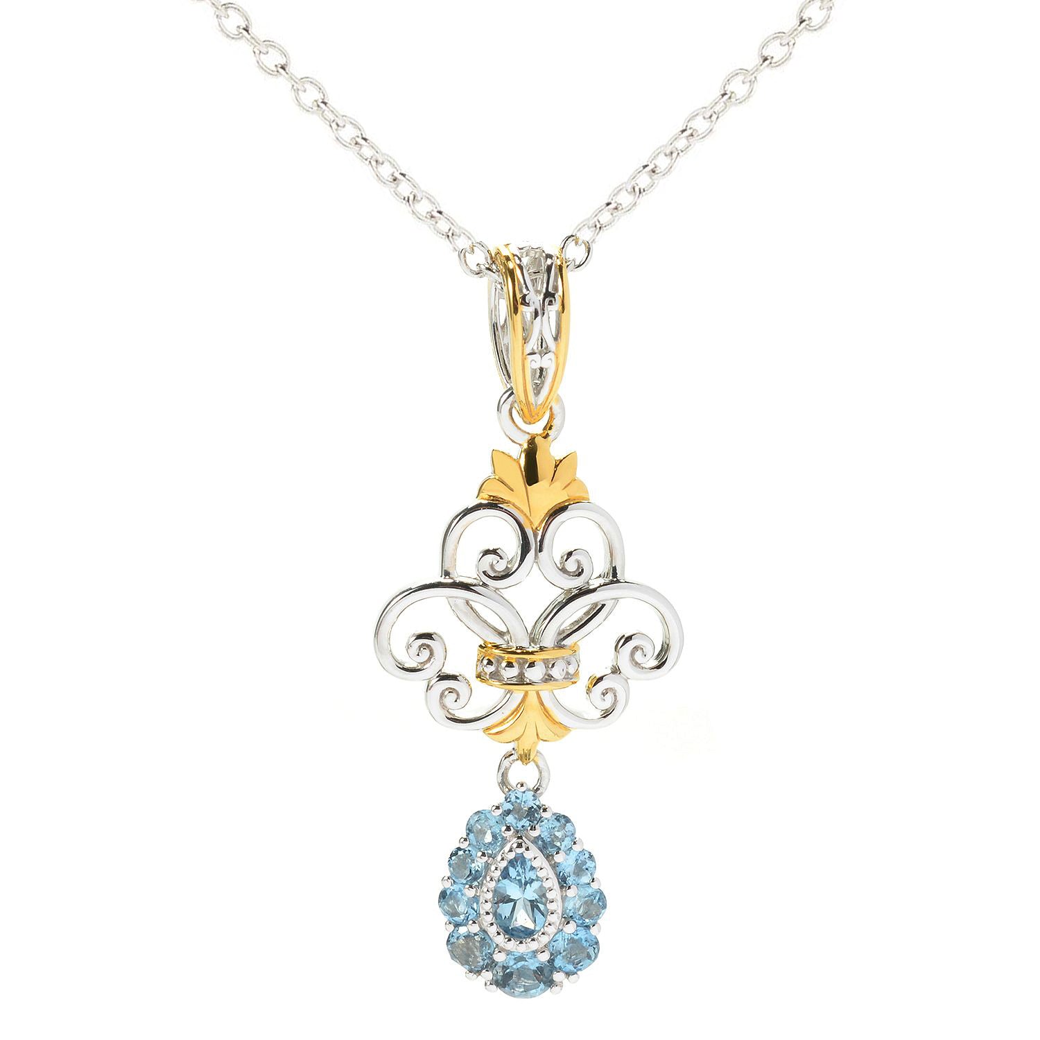 Gems en Vogue 3.21ctw Tanzanian Aquamarine Pendant