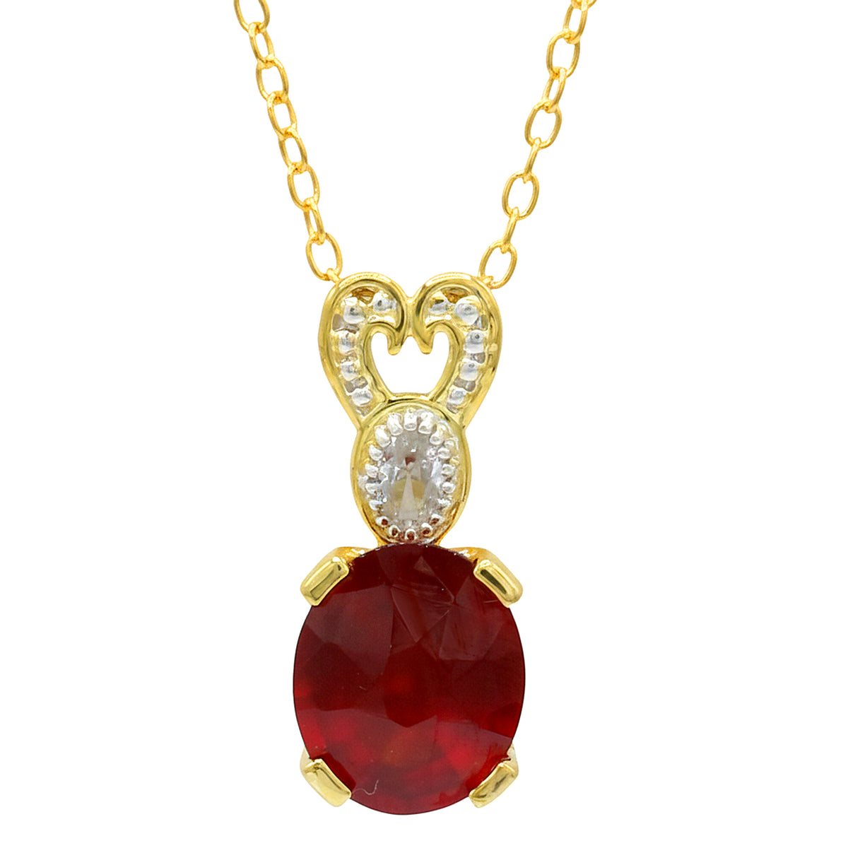 Gems en Vogue 24K Palladium Silver 6.50ctw Hessonite Garnet & White Zircon Pendant