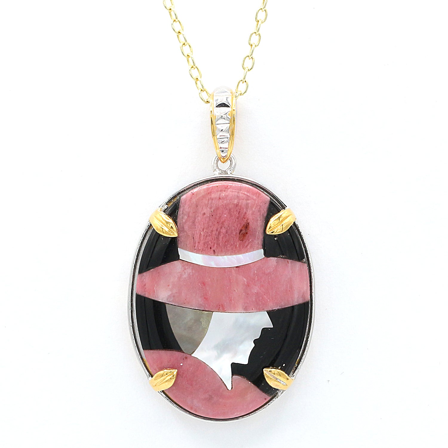 Gems en Vogue Mother-of-Pearl Inlay Lady Pendant