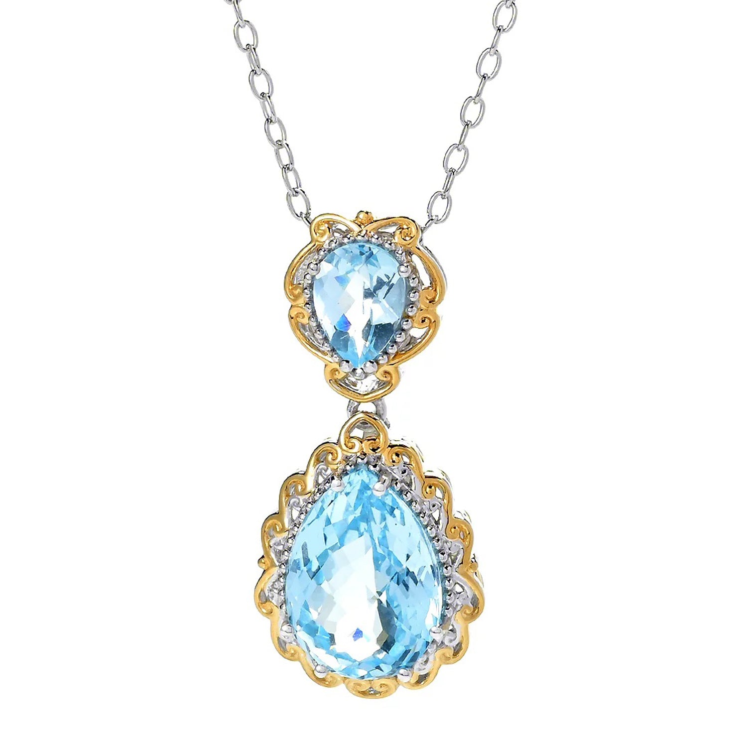 Gems en Vogue 7.30ctw Swiss Blue Topaz Drop Pendant