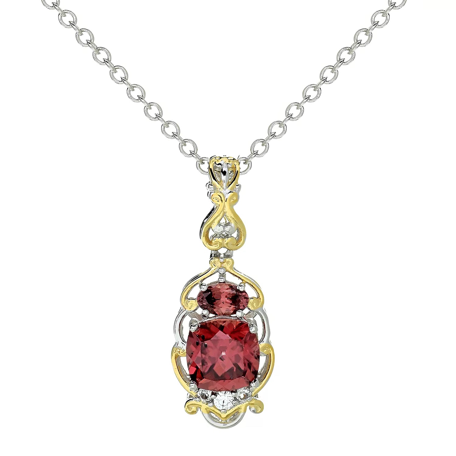 Gems en Vogue 2.50ctw Rose Zircon & White Zircon Pendant