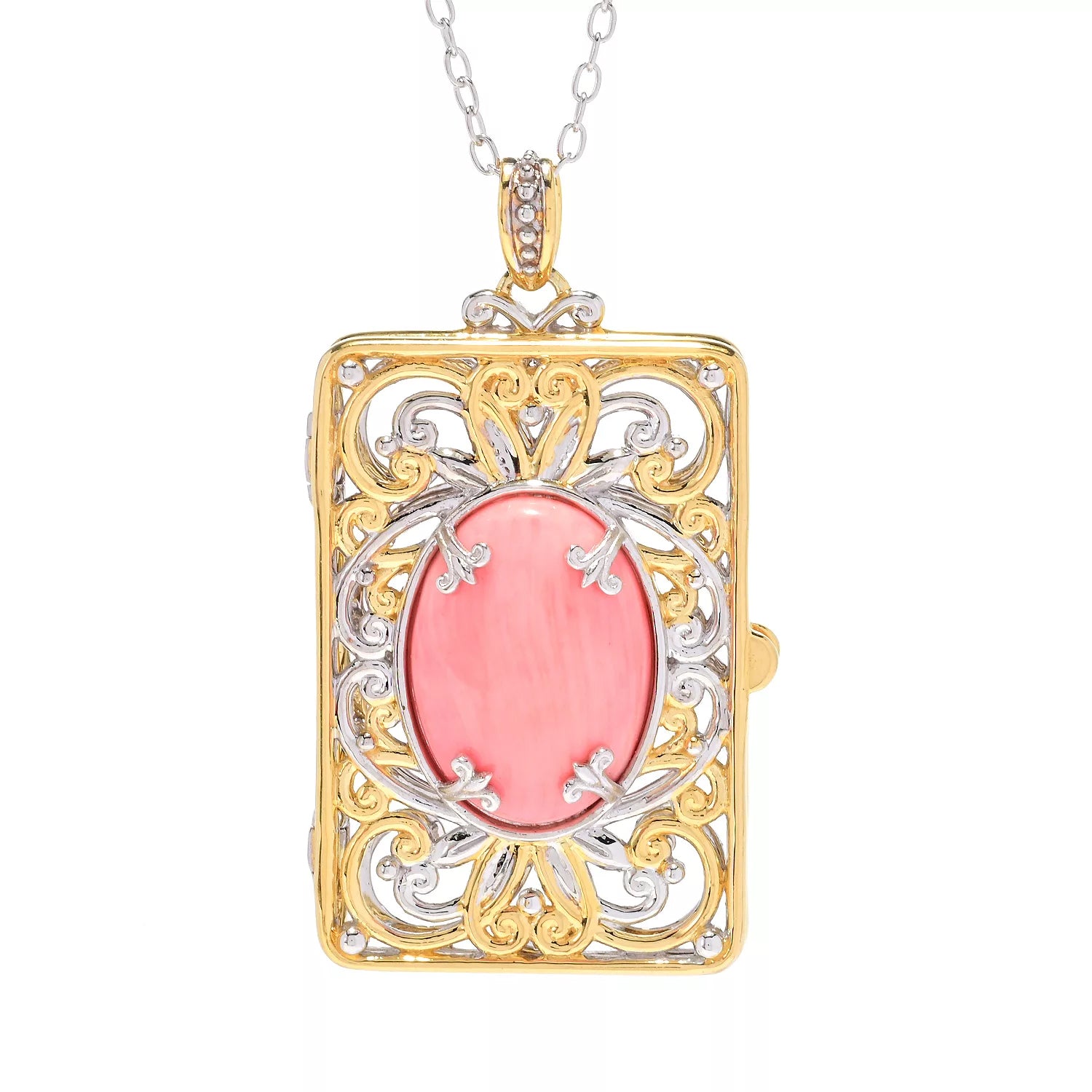 Gems en Vogue Salmon Coral Locket Pendant