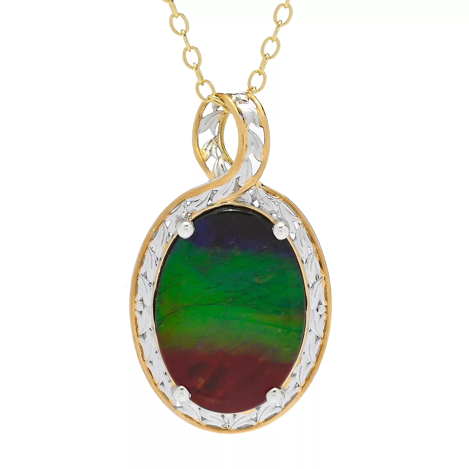 Gems en Vogue Oval Ammolite Pendant