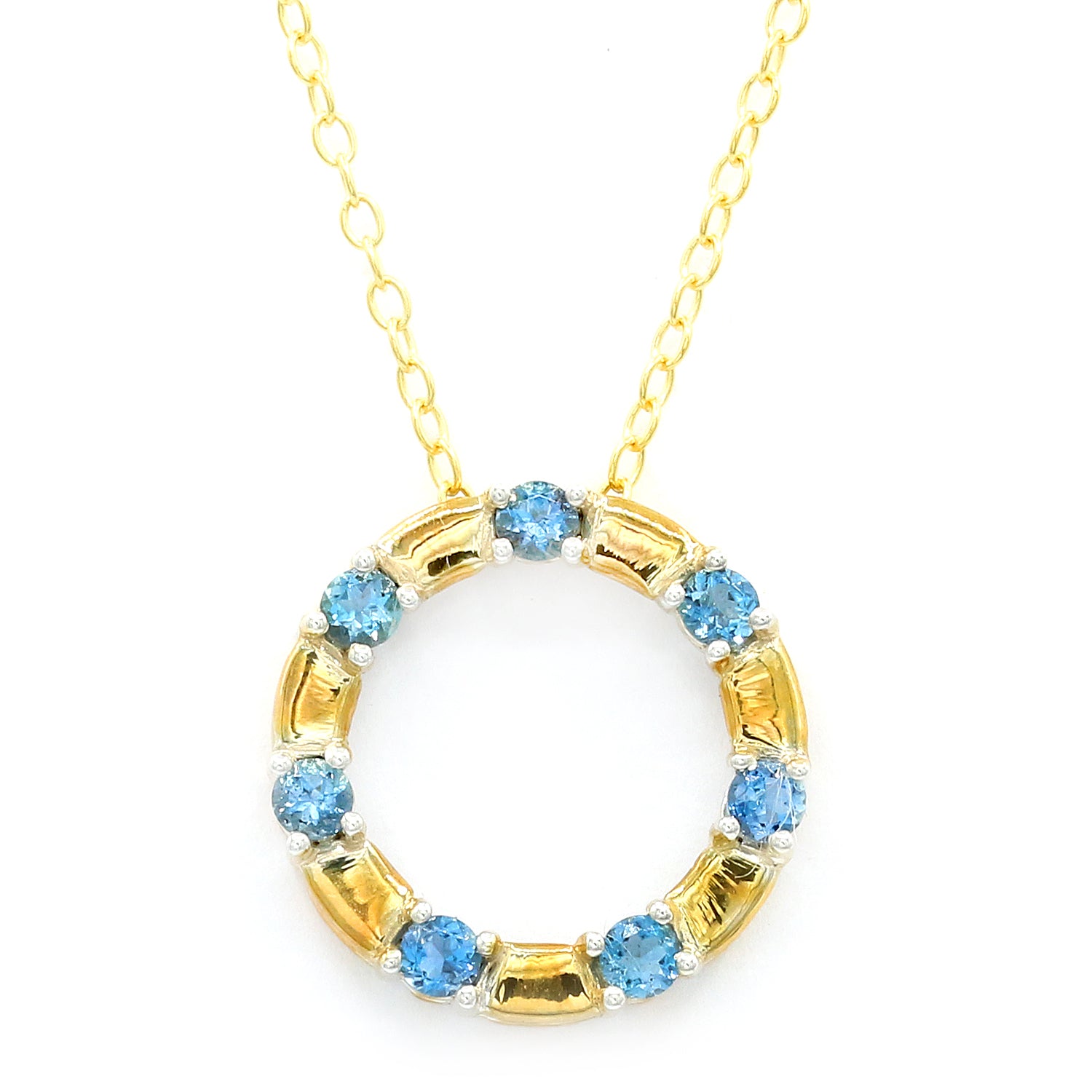 Michael's Originals 0.56ctw Tanzanian Aquamarine Circle Pendant