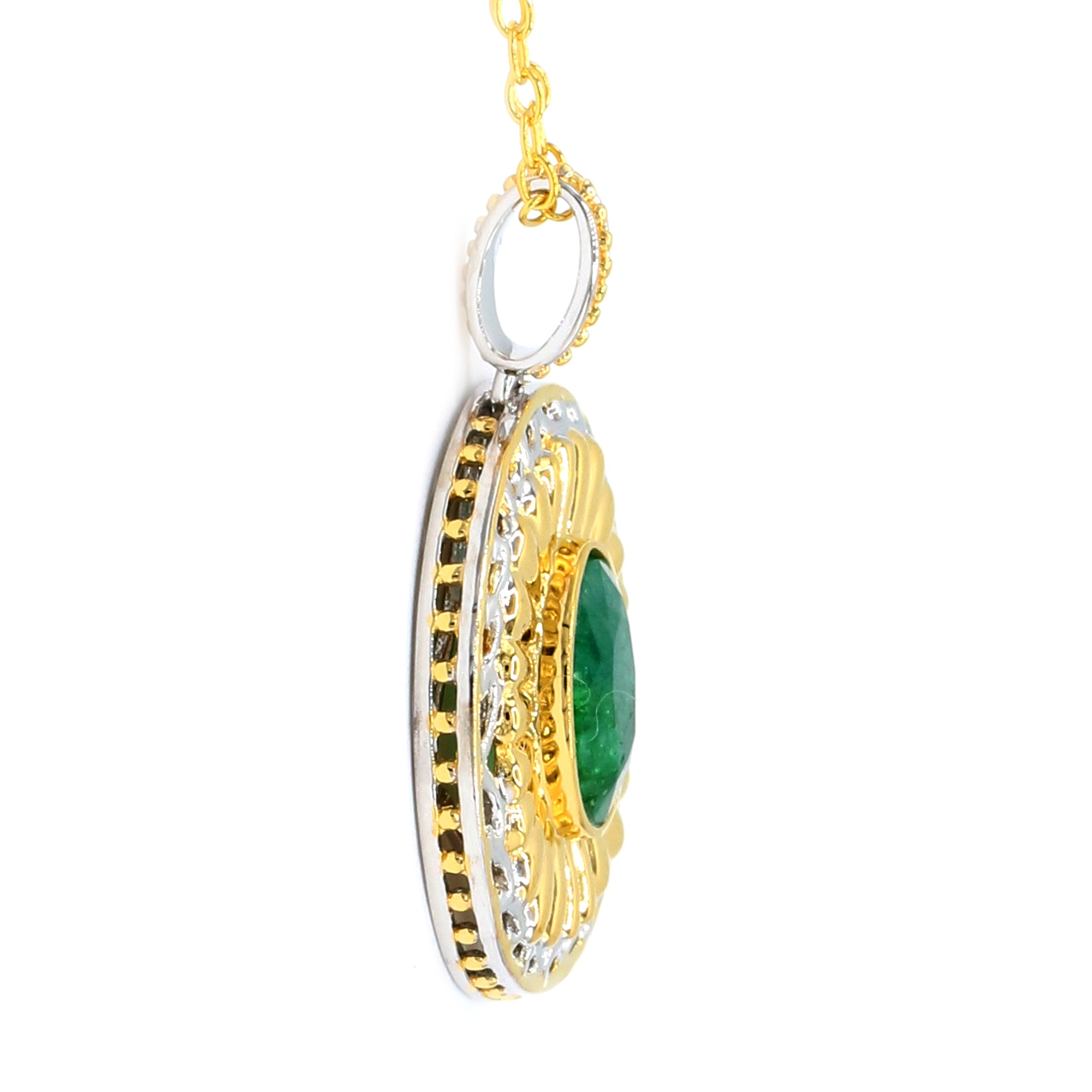 Gems en Vogue 24K Palladium Silver 1.40ctw Zambian Emerald Pendant