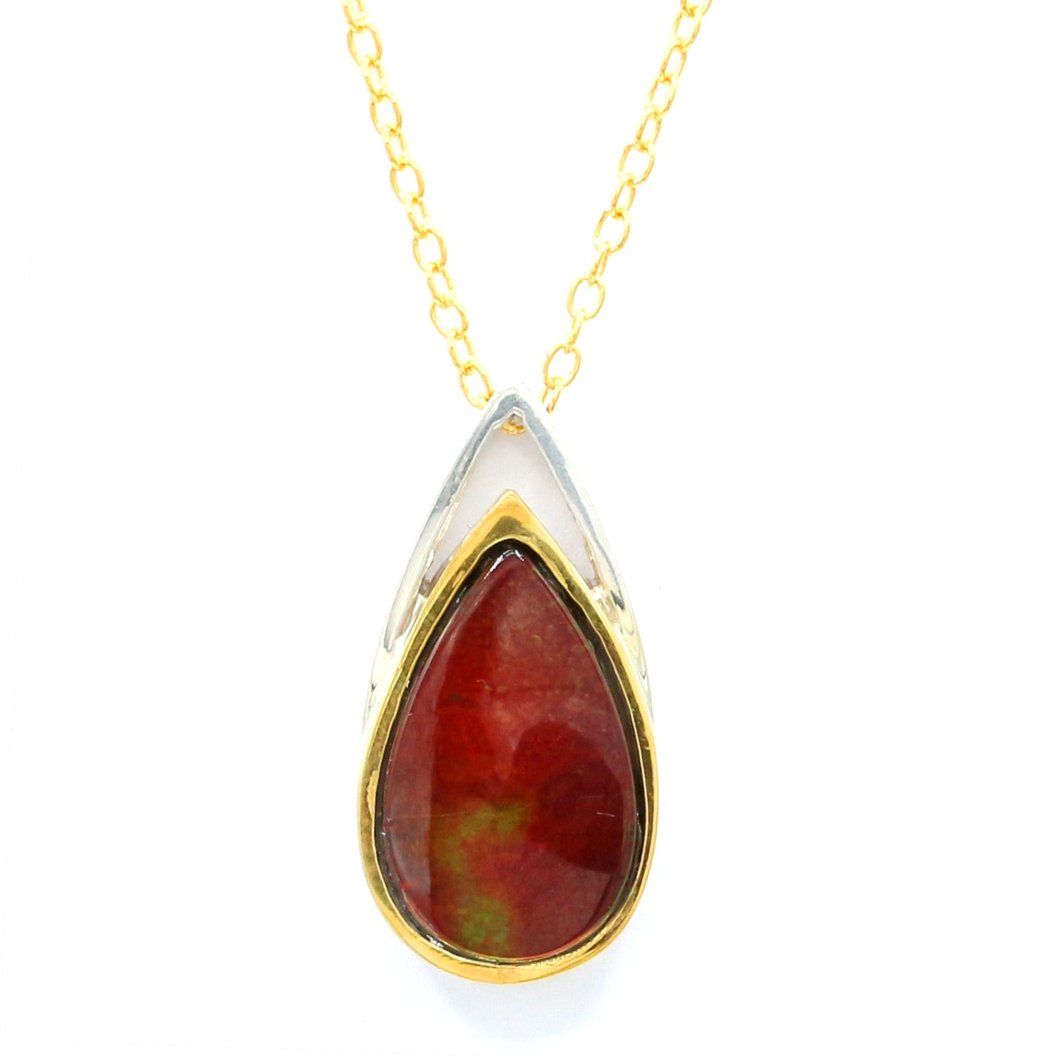 Michael's Originals One-of-a-kind Pear Red Ammolite Pendant