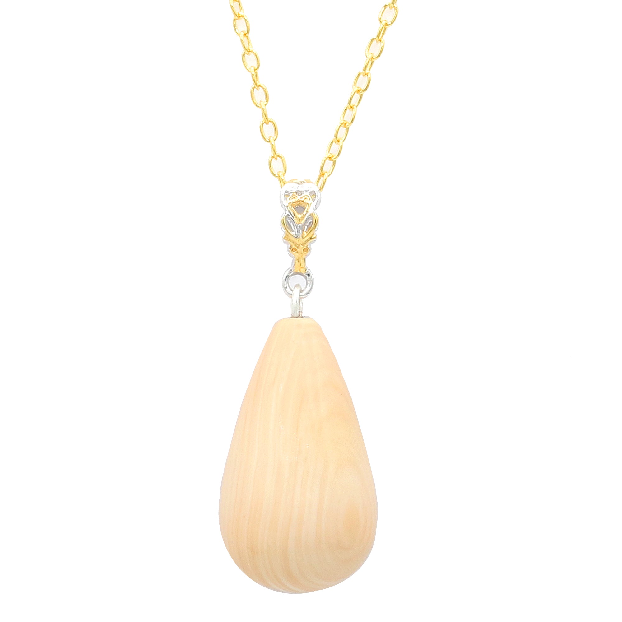 Gems en Vogue 24K Palladium Silver Shell Drop Pendant