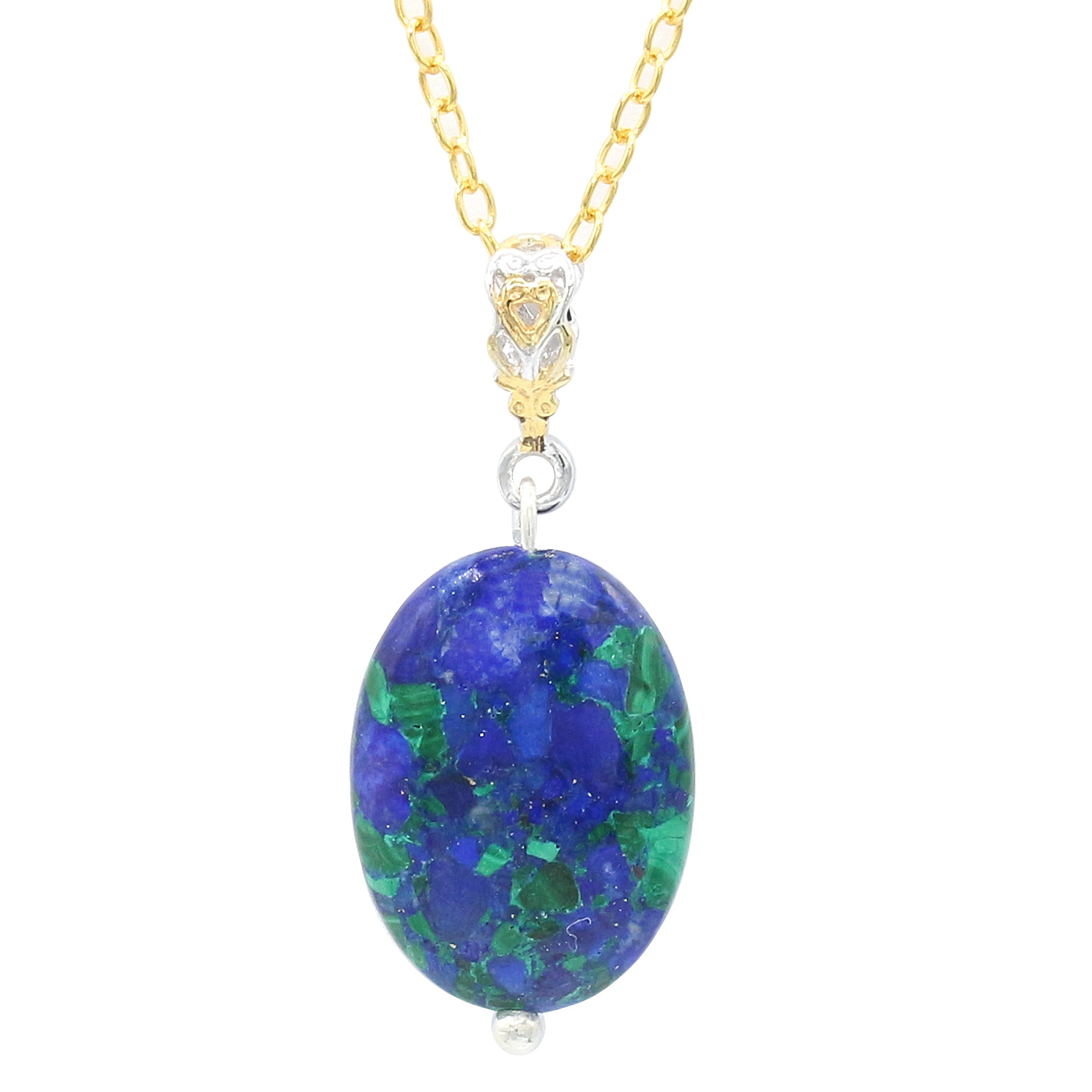 Gems en Vogue 24K Palladium Silver Azurite Bead Drop Pendant