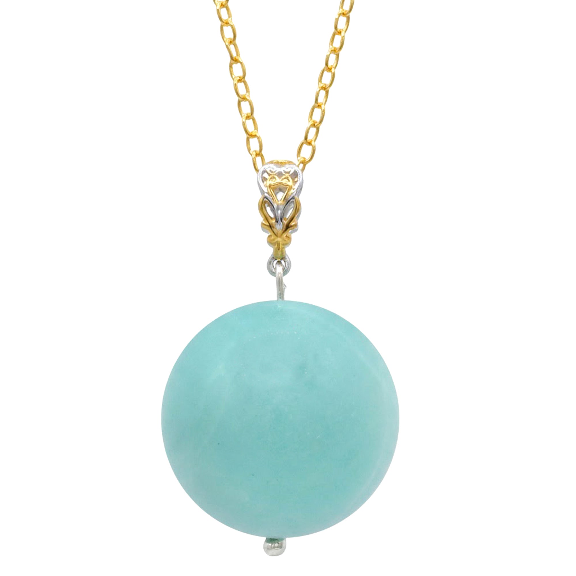 Pendentif amazonite Gems en Vogue en argent et palladium 24 carats
