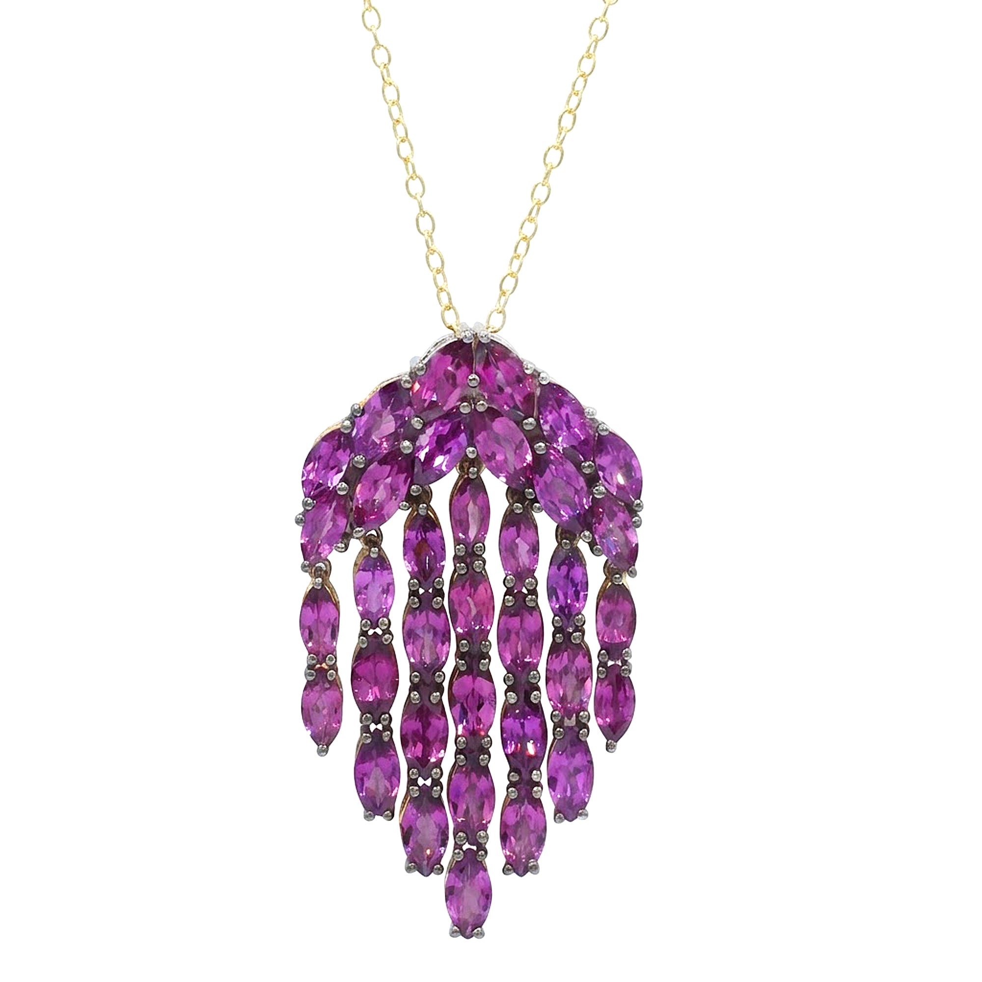 Couture Gems One-of-a-Kind 24K Palladium Silver 20.80ctw Purple Garnet Pendant